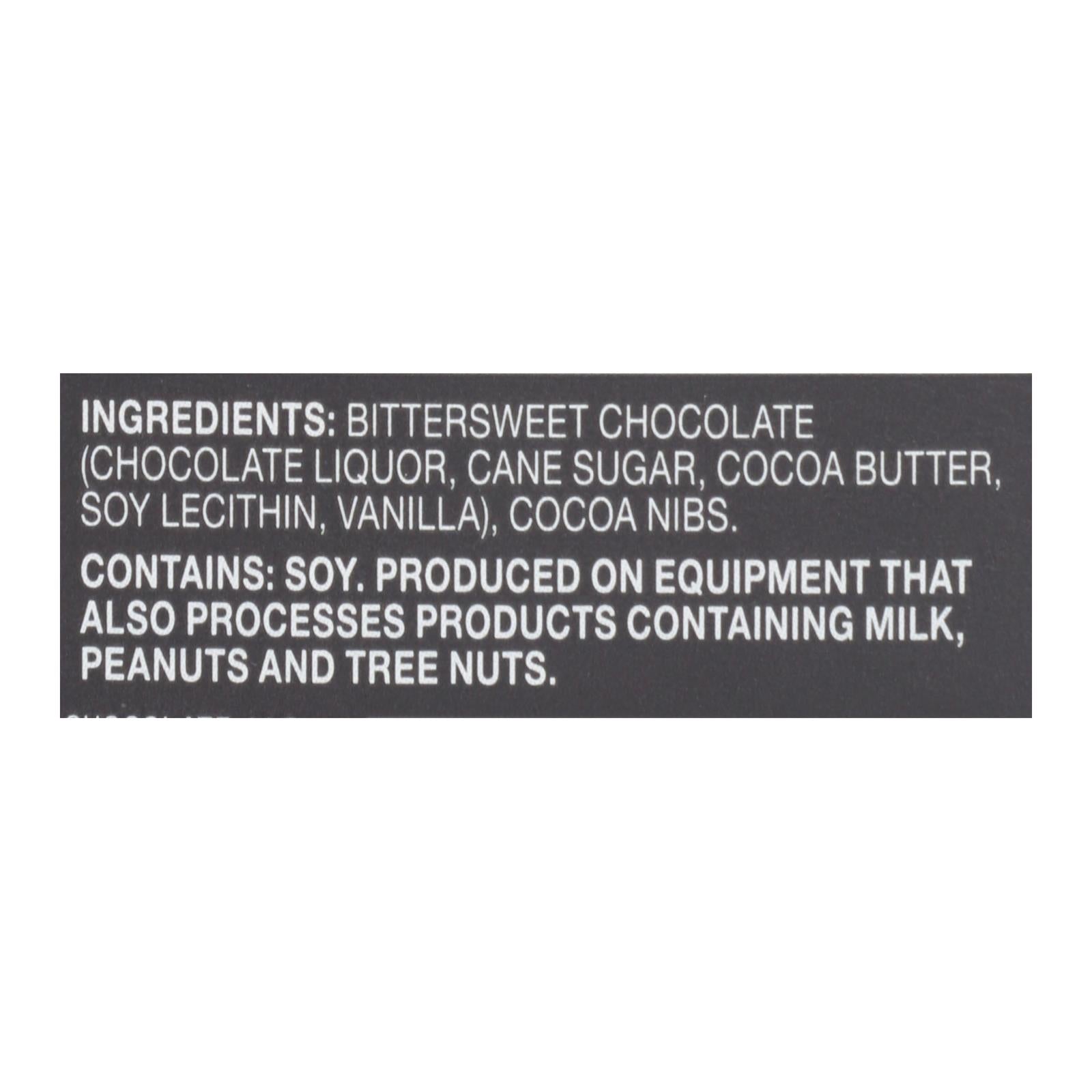 Endangered Species 72% Dark Chocolate Bars, Cacao Nibs, 12 Pack