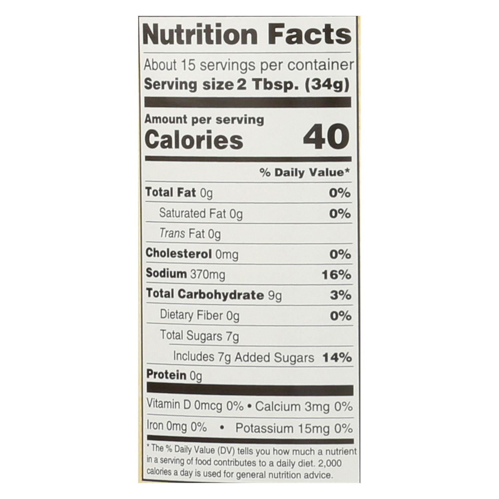 Woodstock Organic BBQ Sauce - Case of 12 - 18 oz.