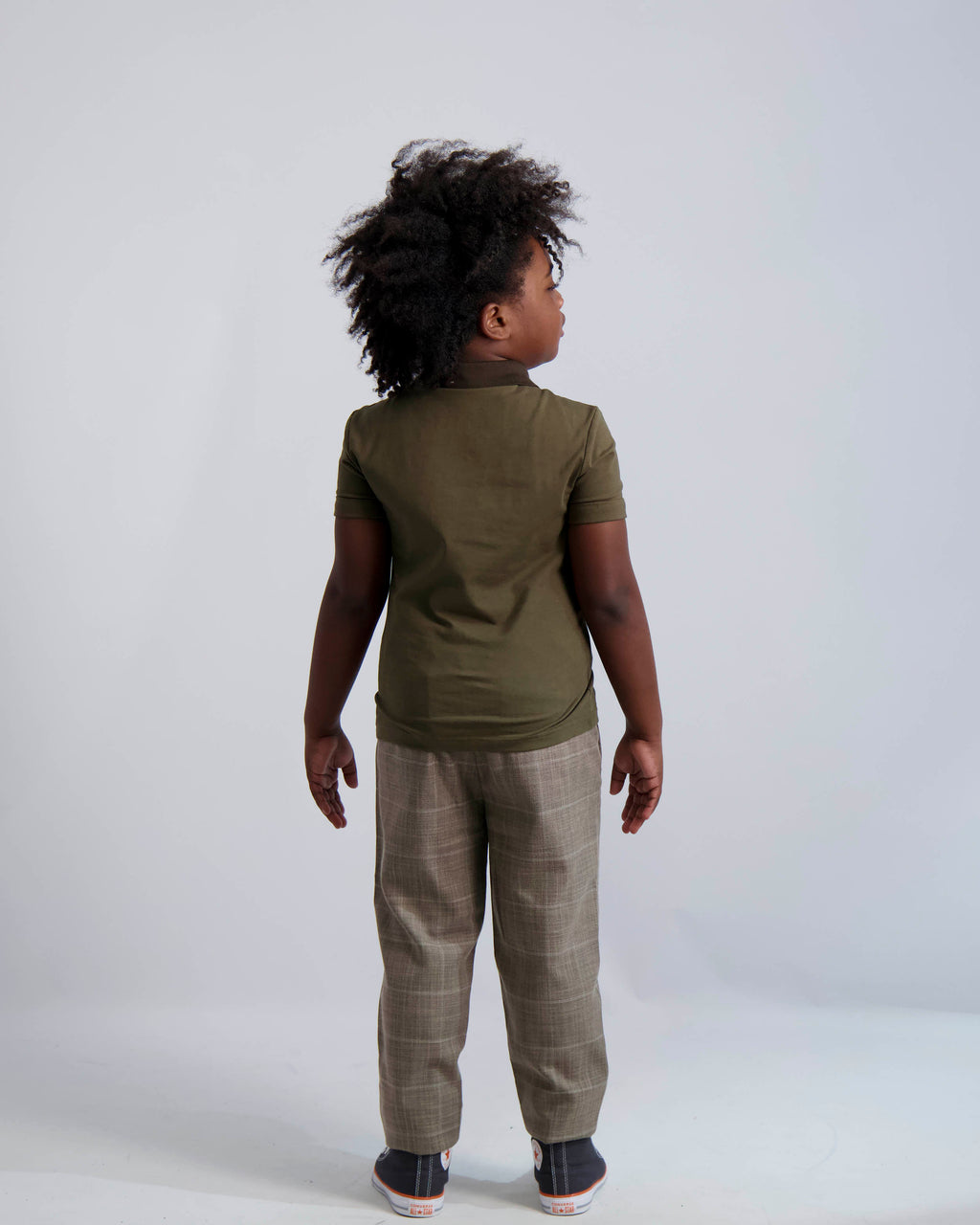 Camel Windowpane Dress Pants