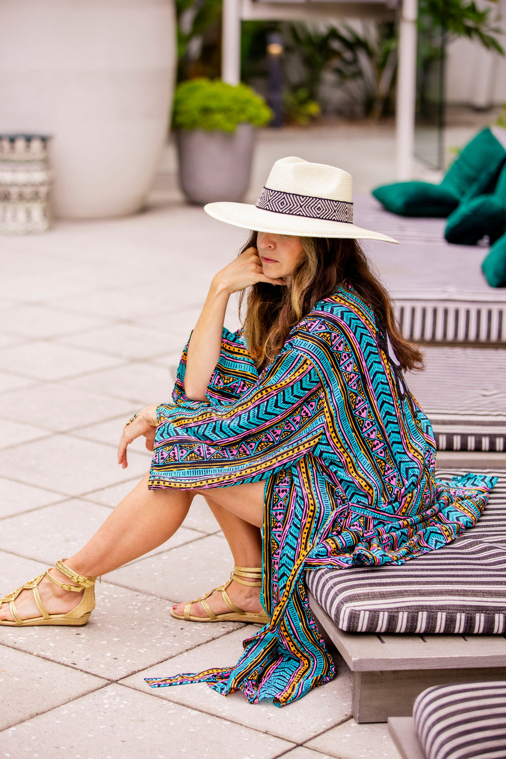 Western White Palm Leaf Straw Hat