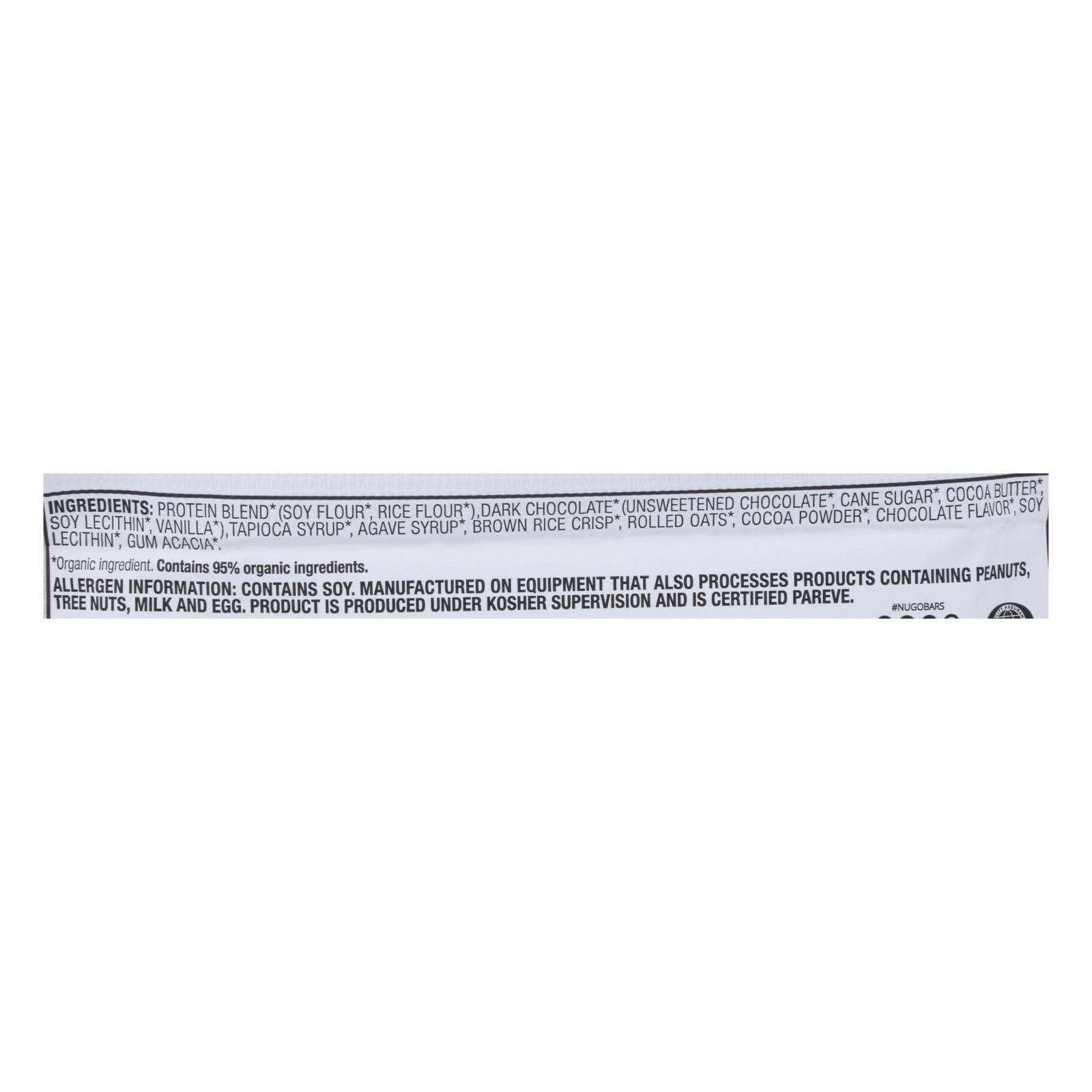 NuGo Organic Dark Chocolate Bars - 1.76 oz, 12-Pack