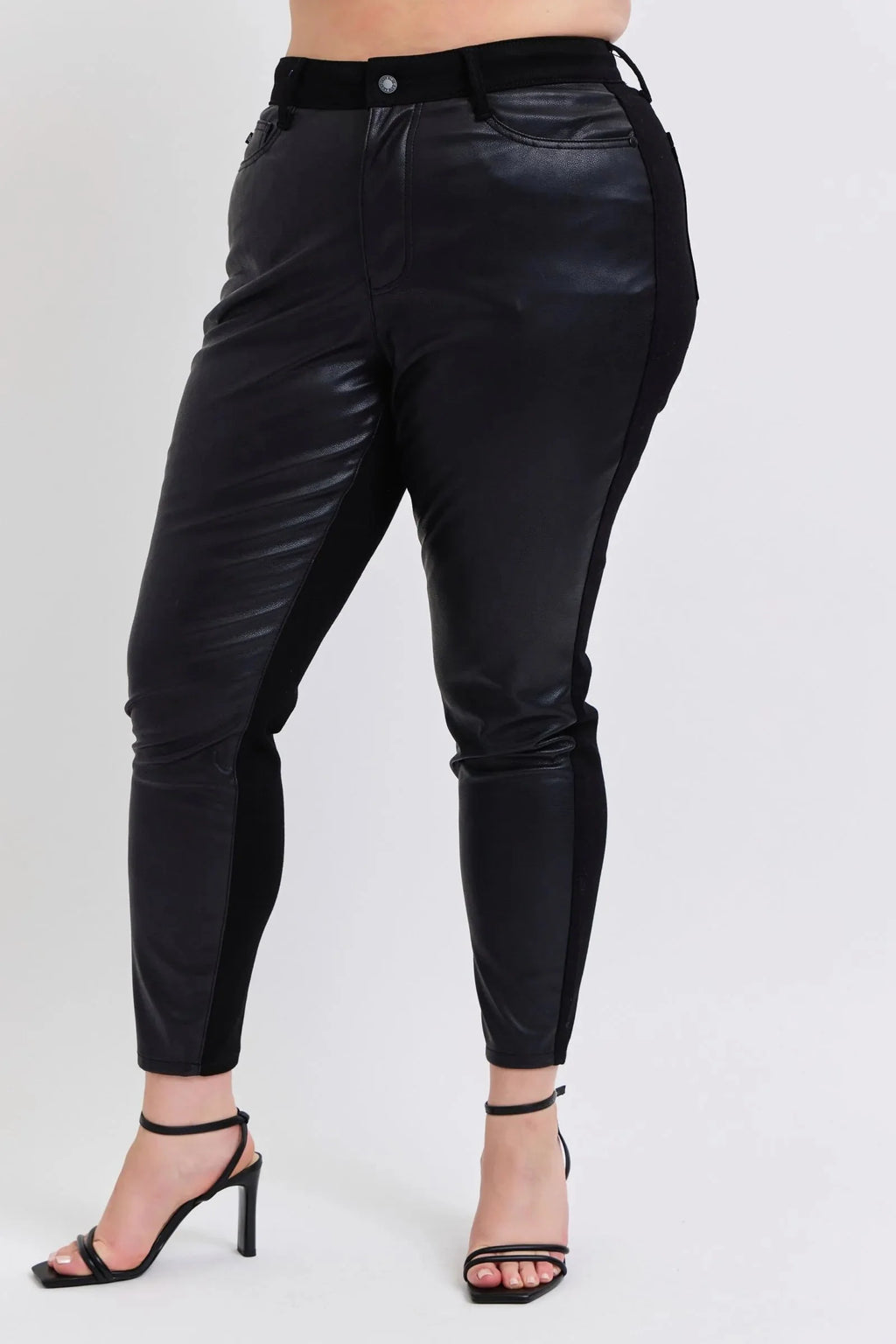 Judy Blue Jeans - Plus Size High Waist Faux Leather Skinny Pants