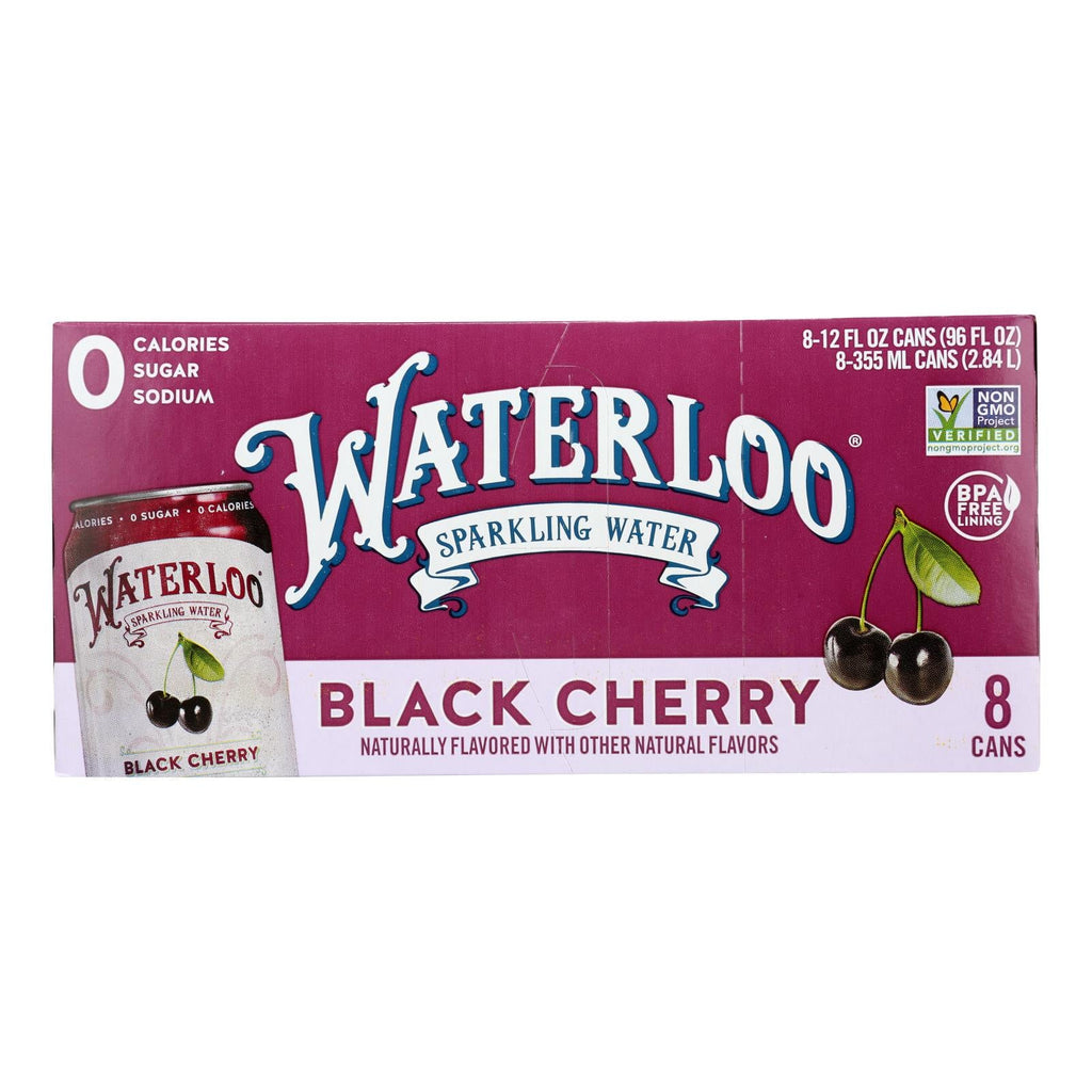 Waterloo Black Cherry Sparkling Water, 3 Cases, 8/12 FZ