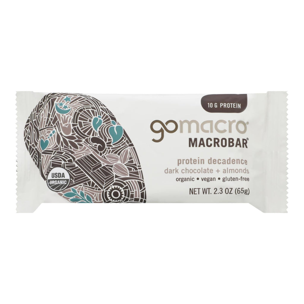 Gomacro Organic Dark Chocolate Almond Bar, Case of 12