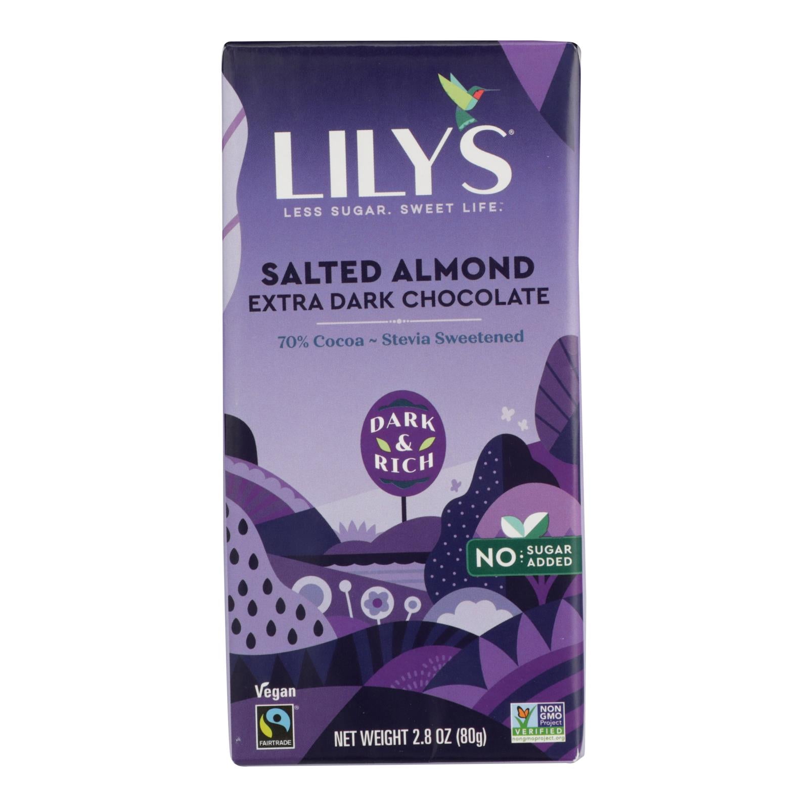 Lily's Salted Almond Chocolate Bar, 12-Pack, 2.80 oz Each