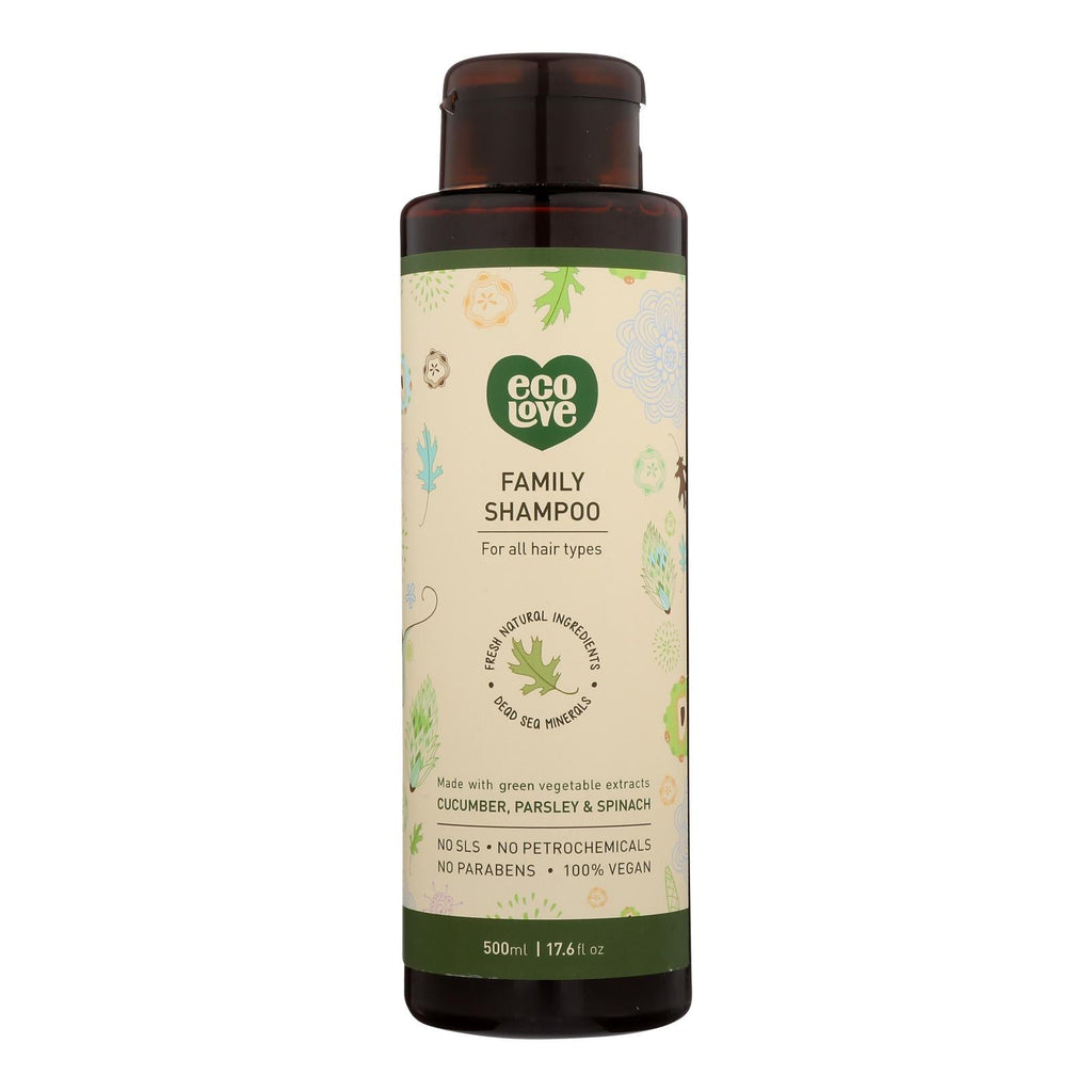 Ecolove Green Veggie Shampoo - All Hair Types, 17.6 Fl Oz
