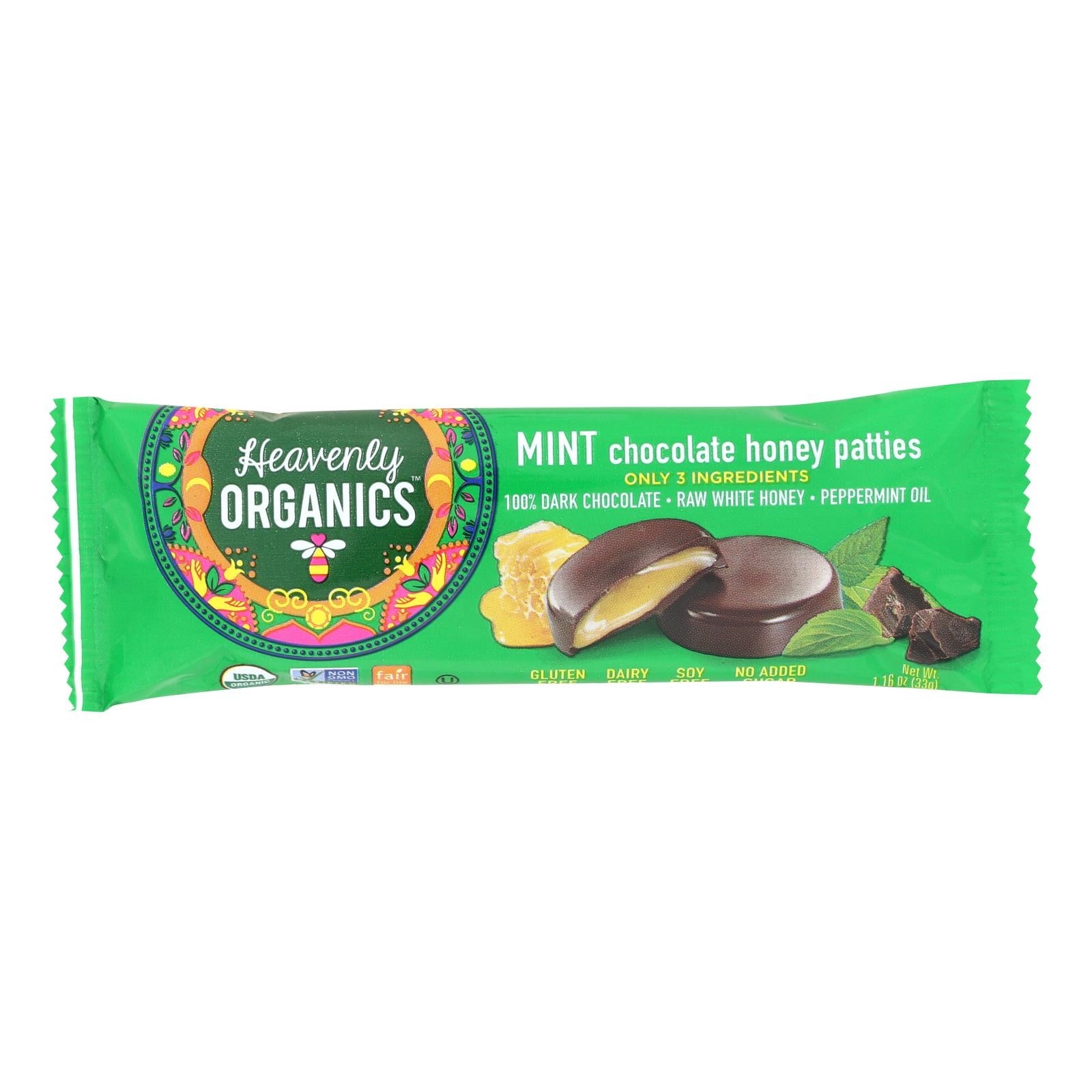 Heavenly Organics Chocolate Mint Honey Patties - 16 Pack