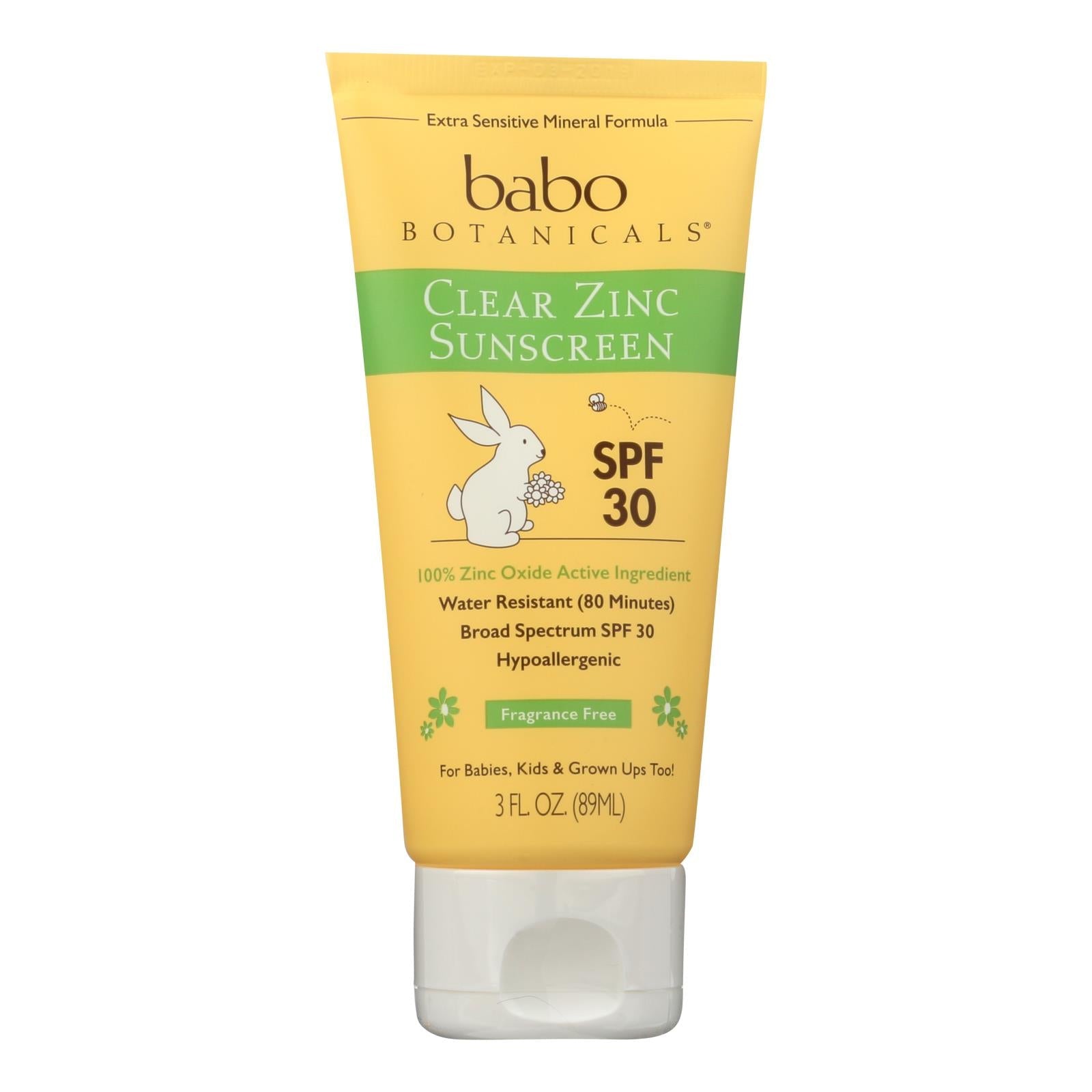 Babo Botanicals Clear Zinc SPF 30 Sunscreen 3 Oz