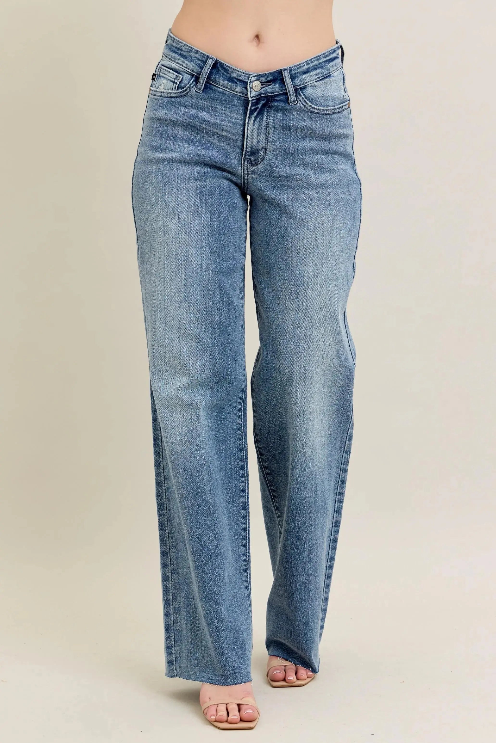 V-Front Baggy Judy Blue Jeans - Full & Plus Sizes