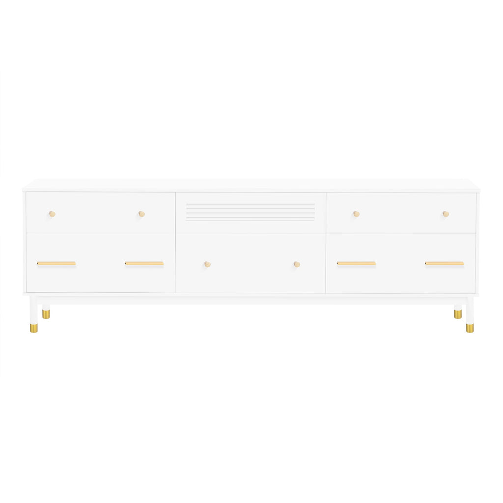 U-Can TV Stand for 75+ Inch TV Entertainment Center TV Media Console Table Modern TV Stand