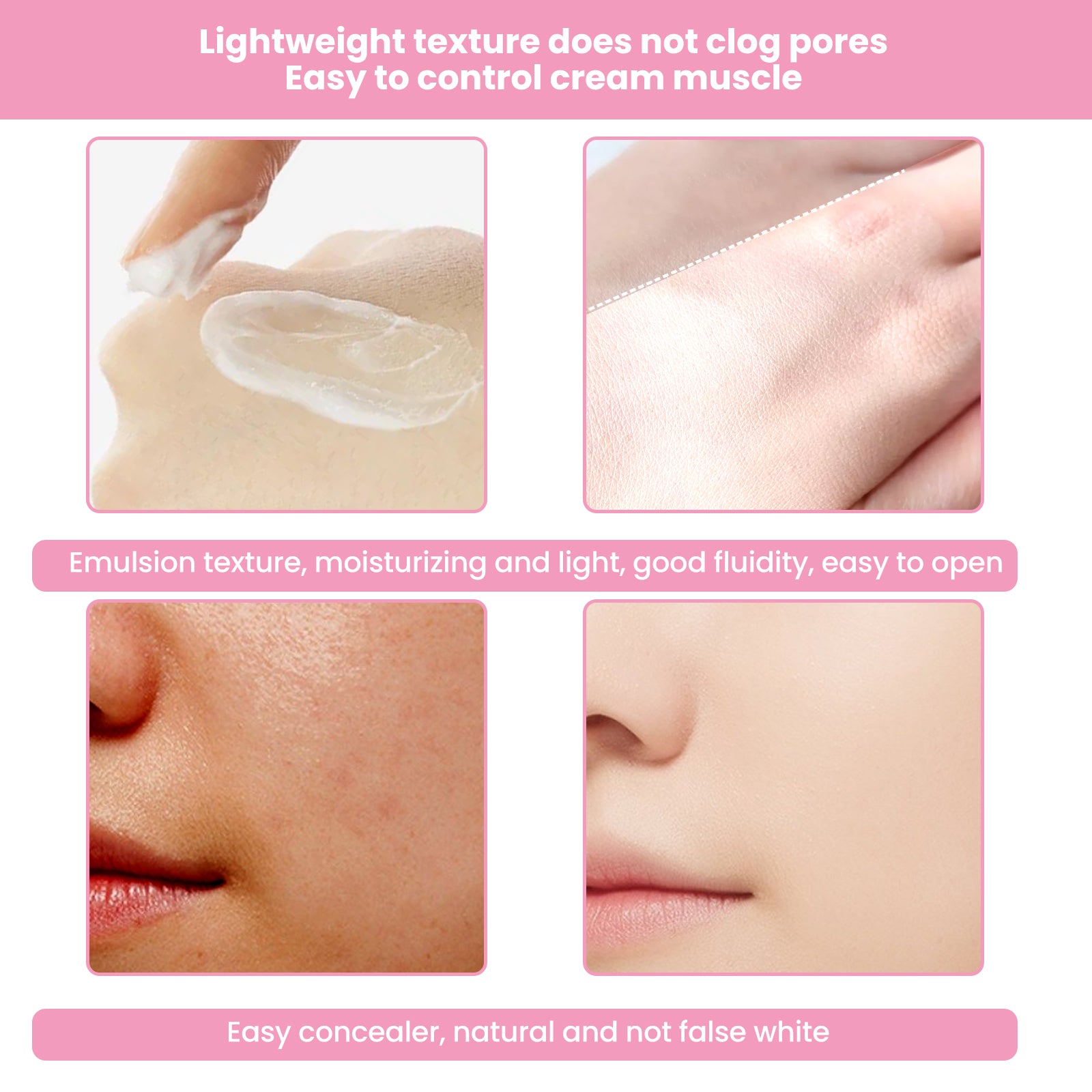 3-In-1 No Makeup Cream Bare Base No Fake White Moisturizing Beauty, Concealer And Brightening Skin Cream