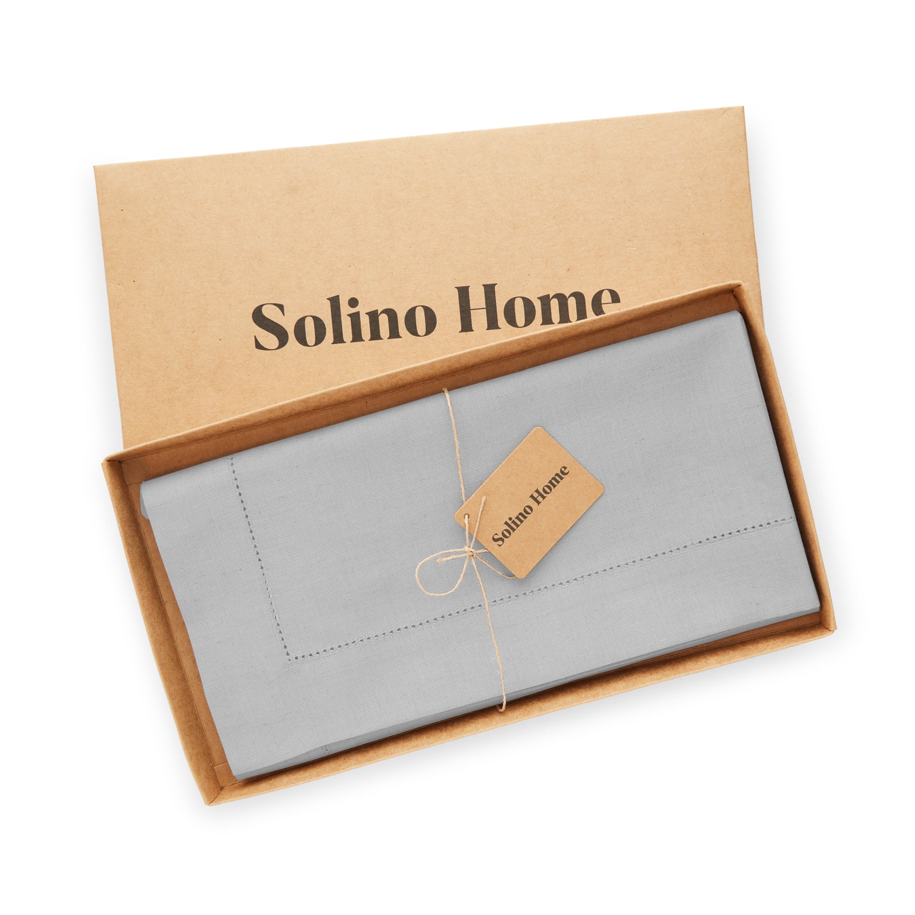 Cotton Linen Hemstitch Table Throw