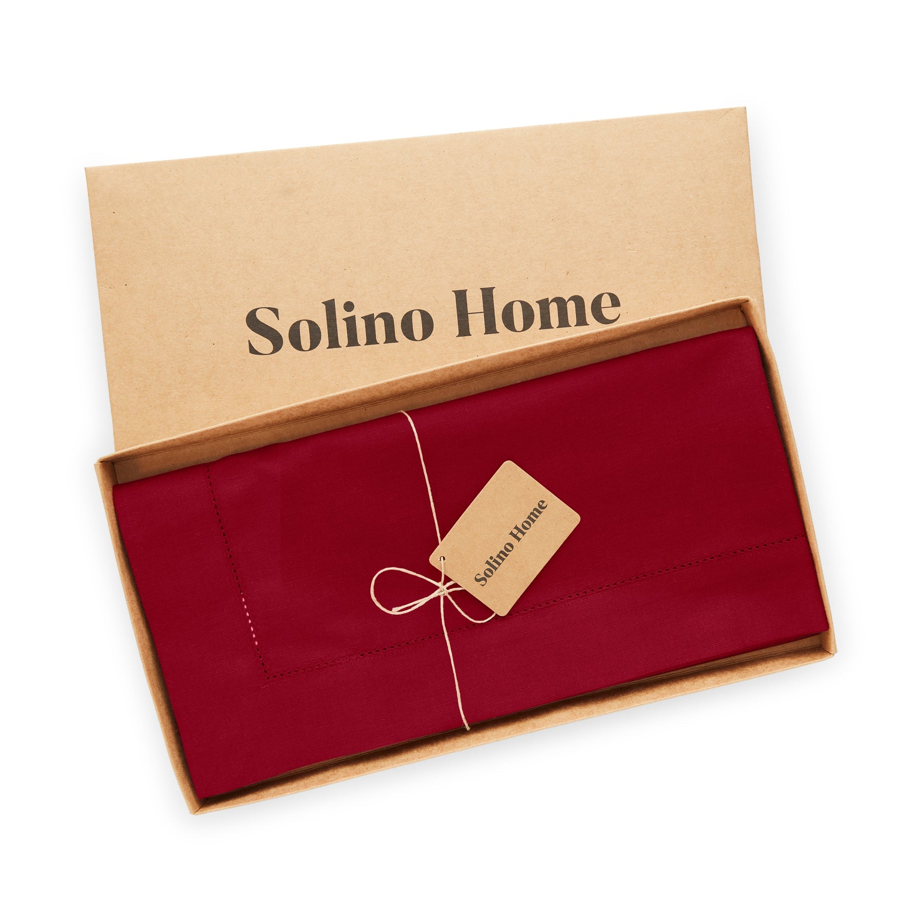 Cotton Linen Hemstitch Table Throw