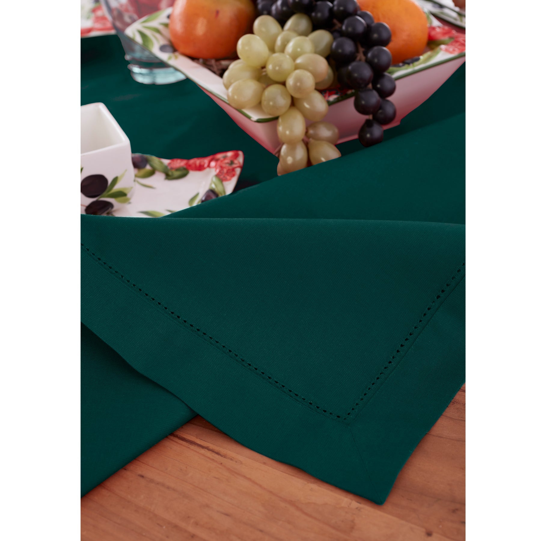 Cotton Linen Hemstitch Tablecloth