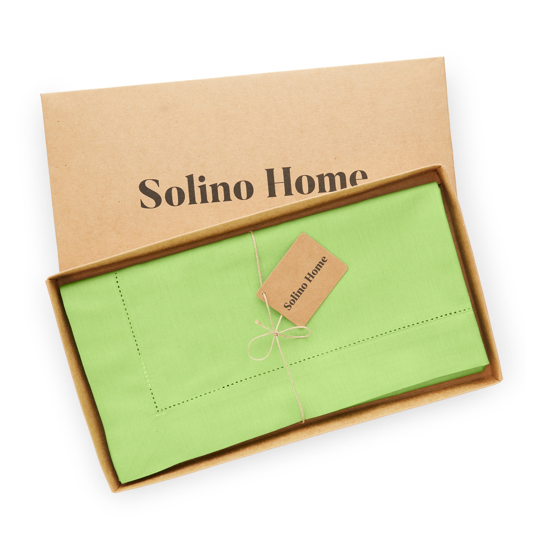 Cotton Linen Hemstitch Table Throw