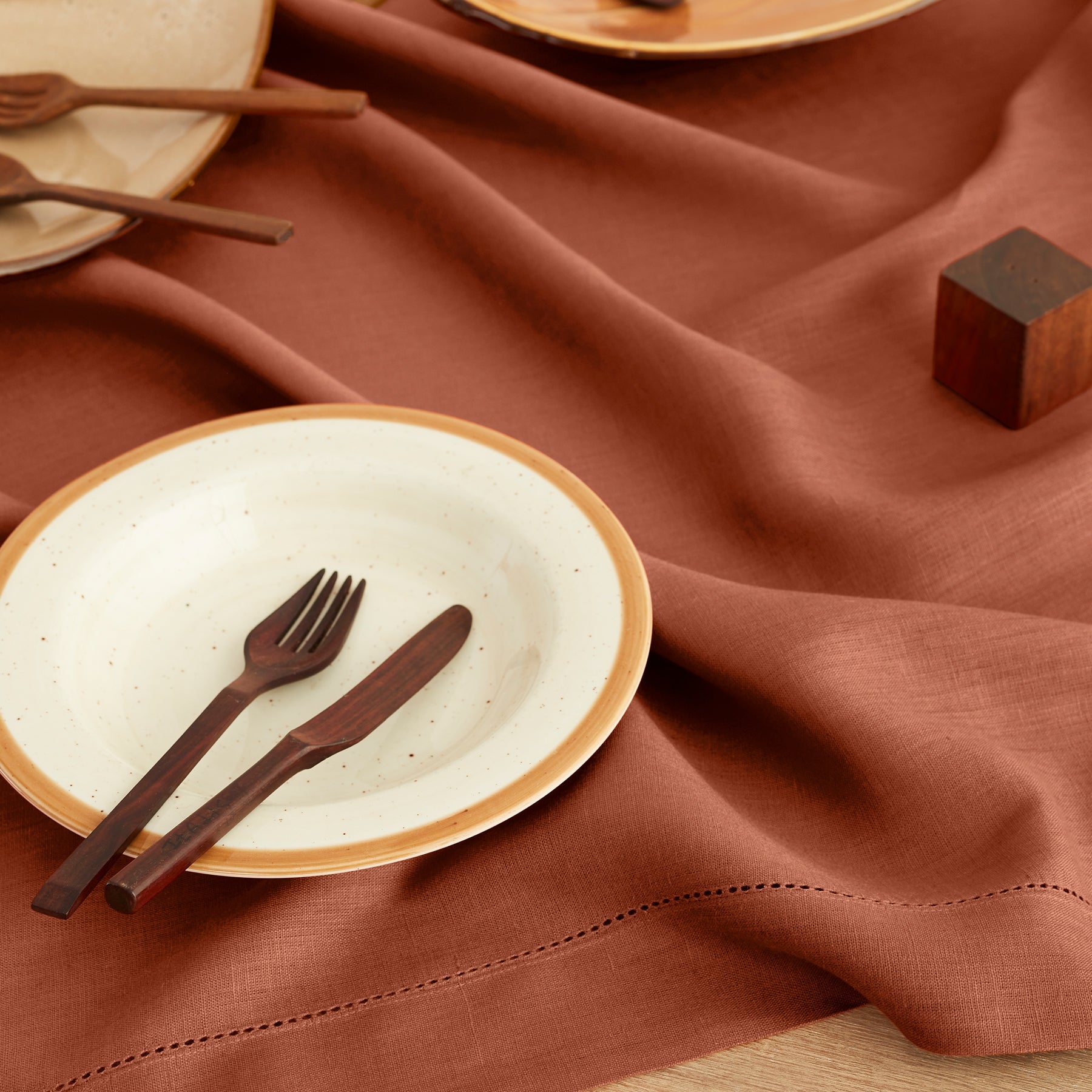 Classic Hemstitch Table Throw