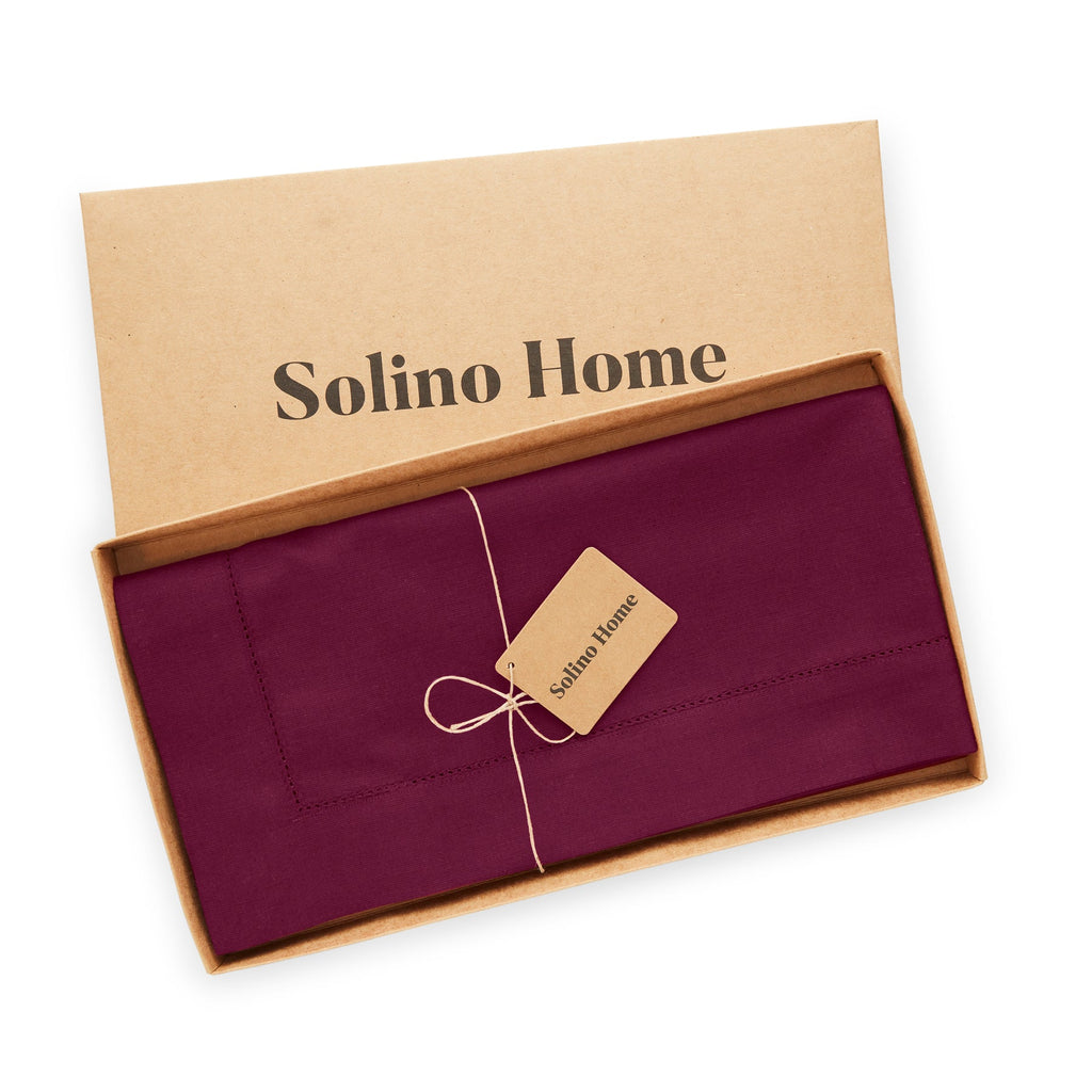 Cotton Linen Hemstitch Table Throw