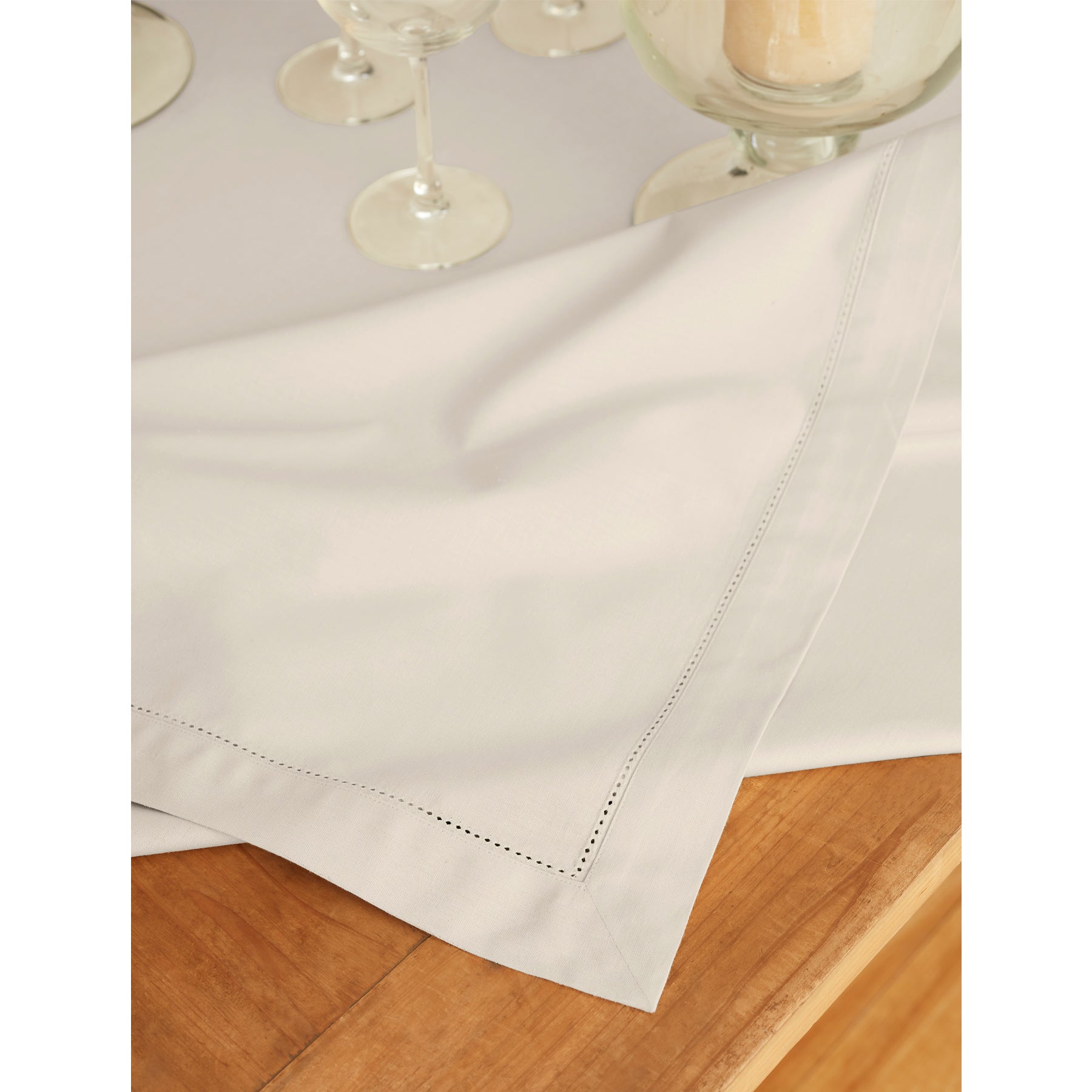 Cotton Linen Hemstitch Tablecloth
