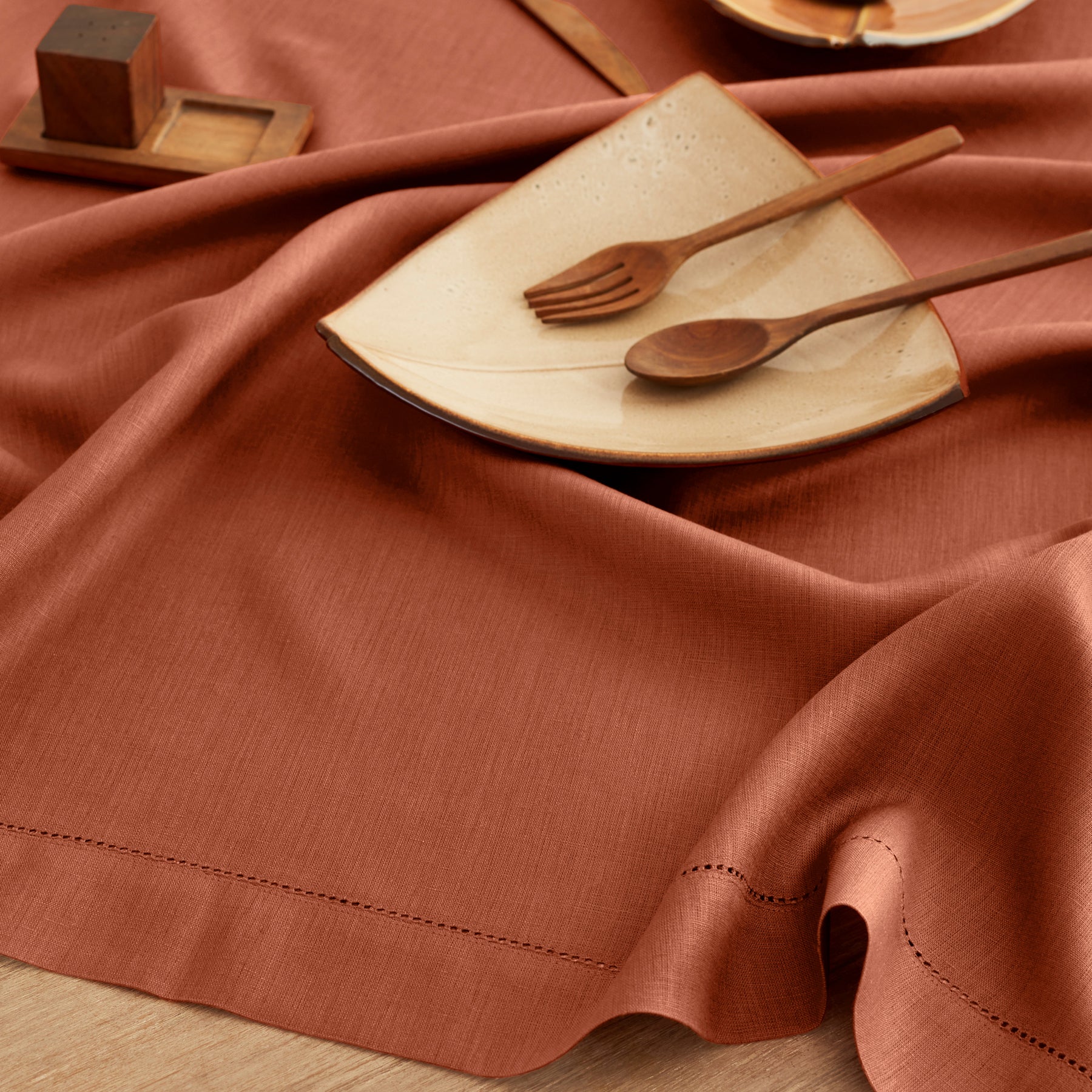 Classic Hemstitch Table Throw