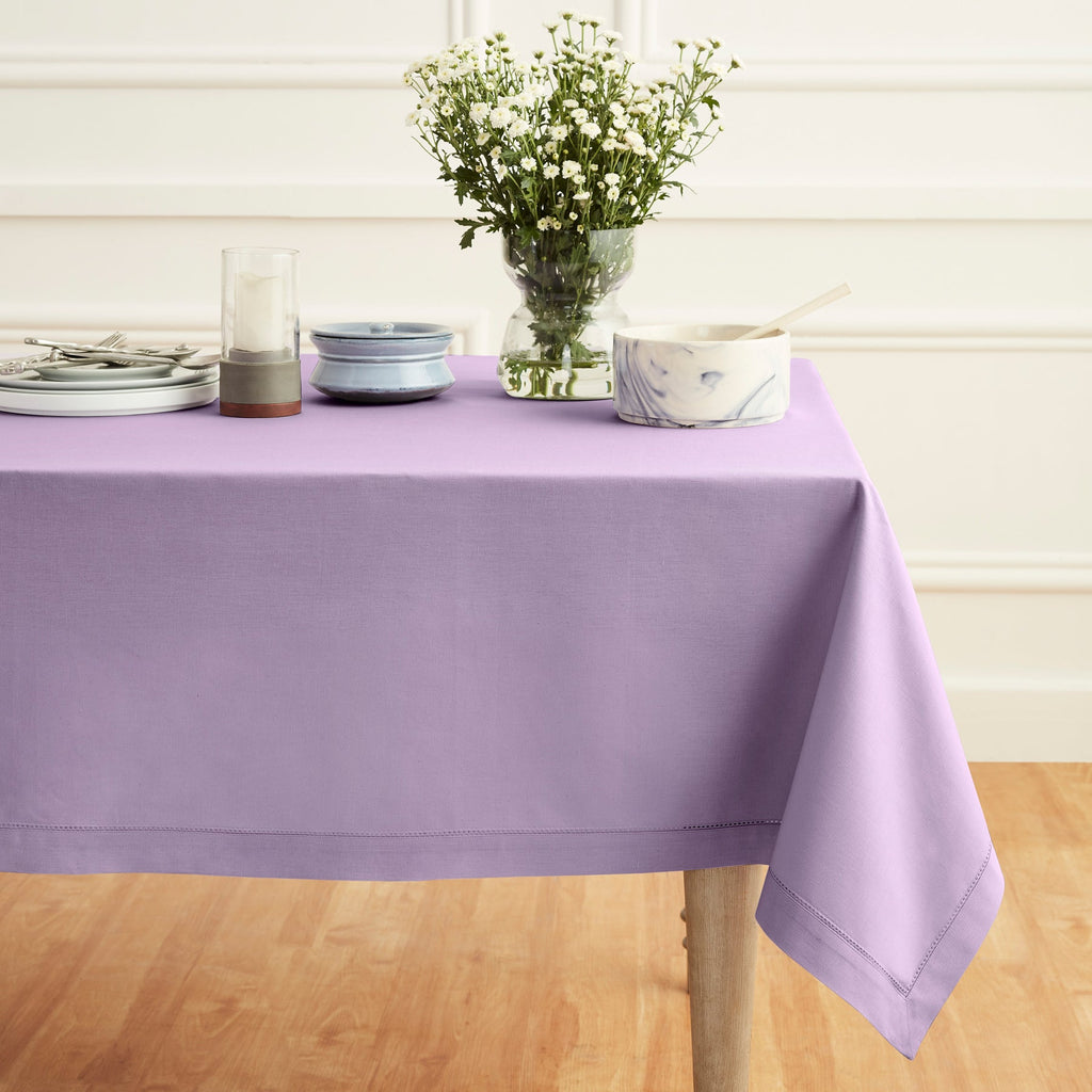 Cotton Linen Hemstitch Tablecloth