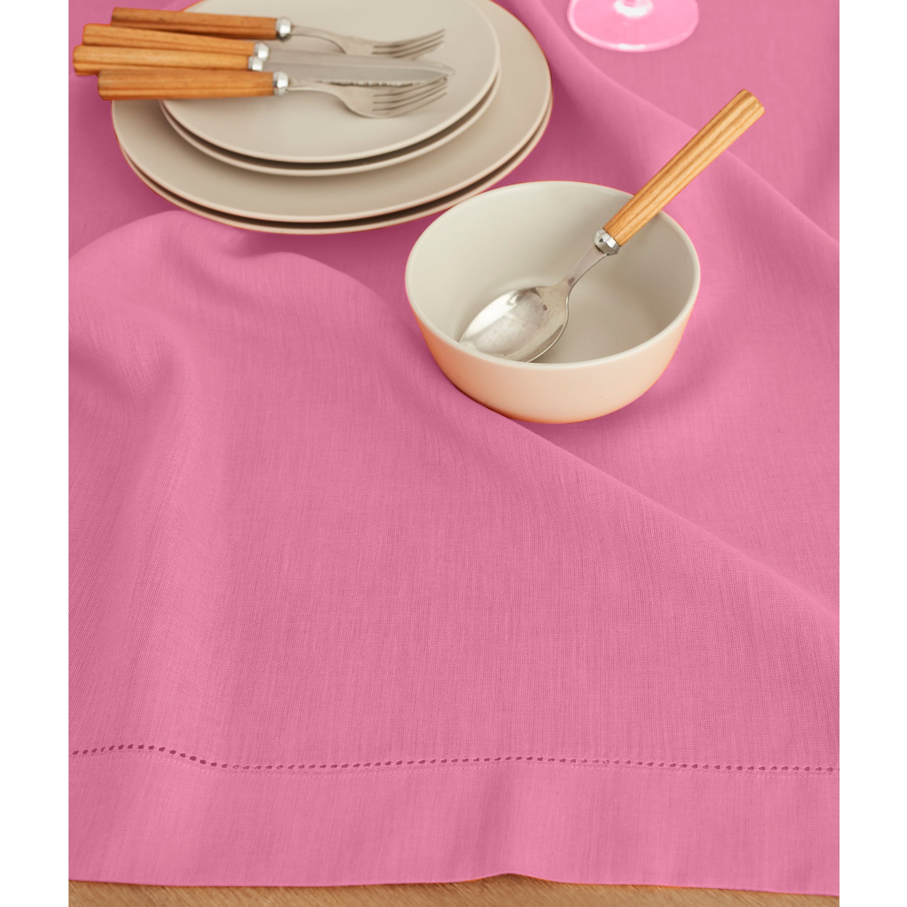 Classic Hemstitch Table Throw