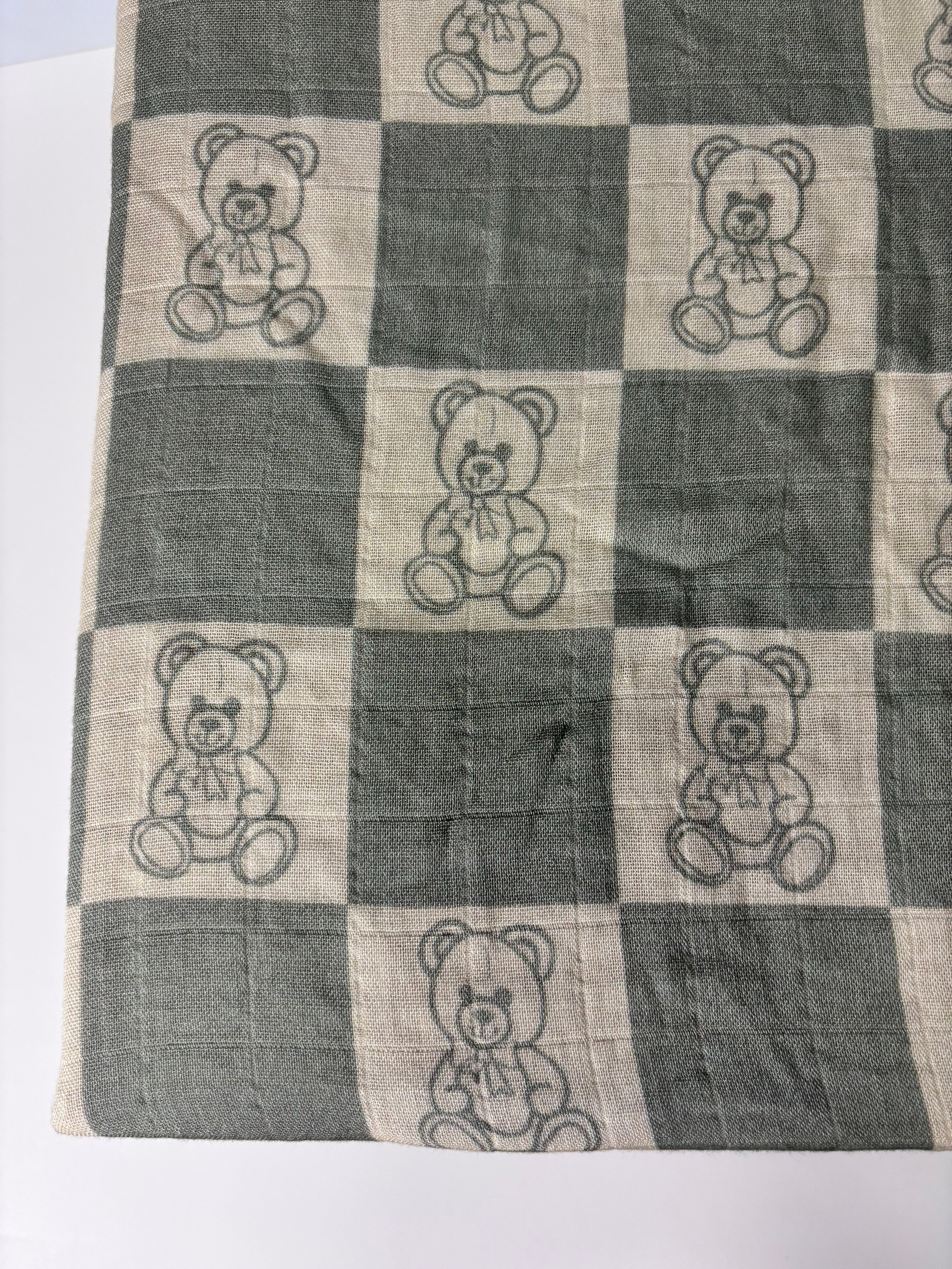 Organic Bamboo Blend Crib Sheet in Checkered Bears
