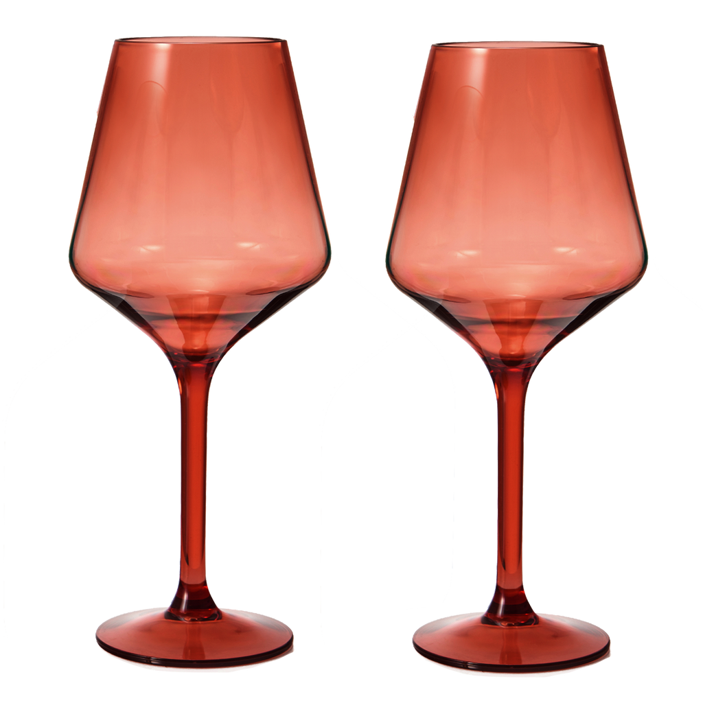 Saint Tropez Acrylic Stemmed Wine Glassware, Set of 2