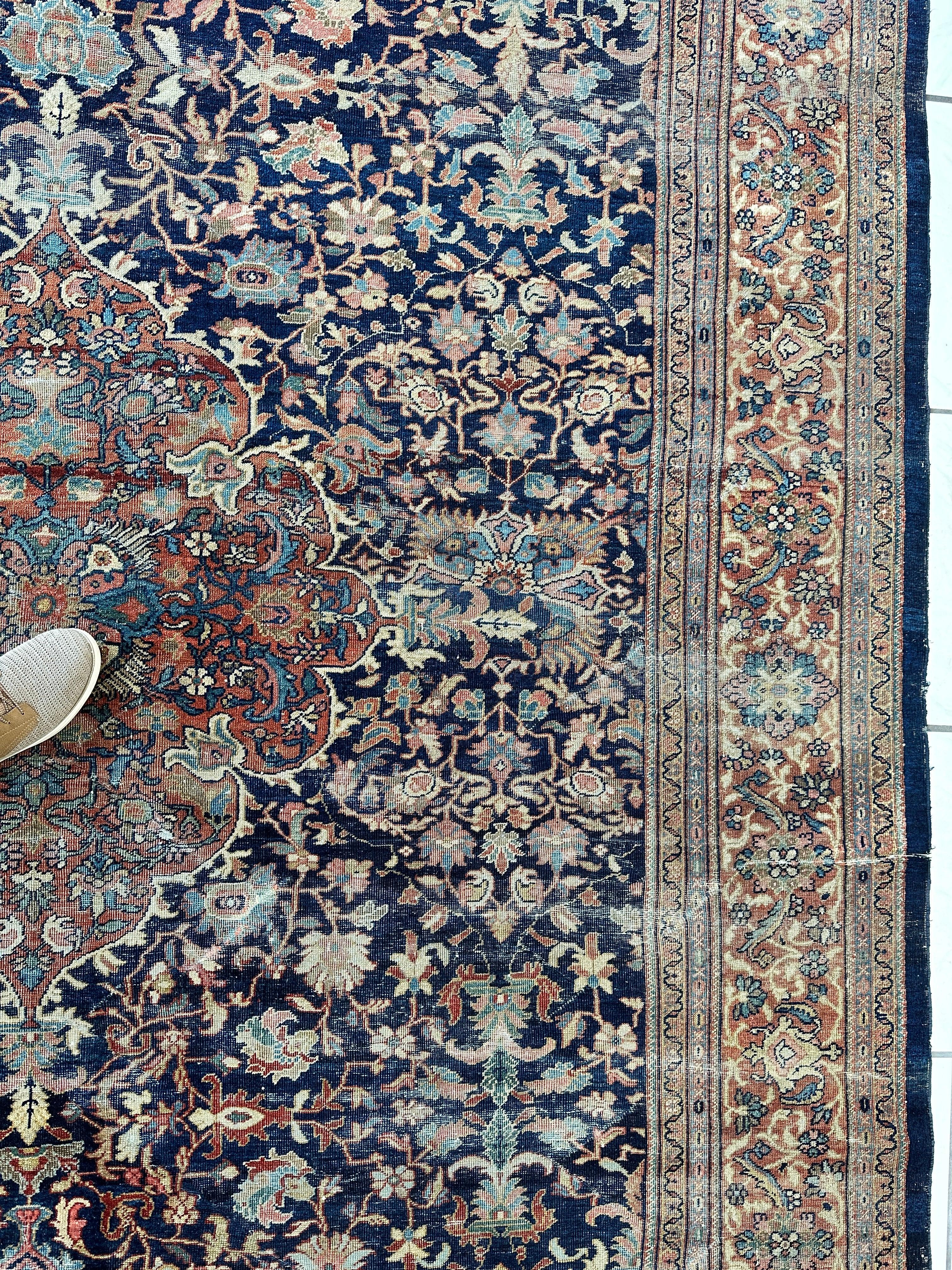 Antique Persian Mahal Rug 8’3”x12’ - Circa 1900 Treasure