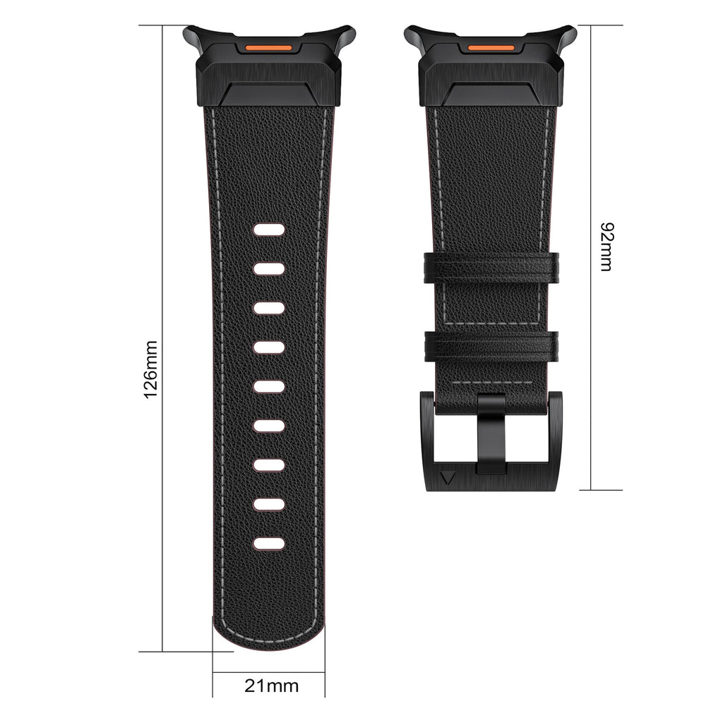Mecha Bezel Leather Strap for Galaxy Watch 20mm