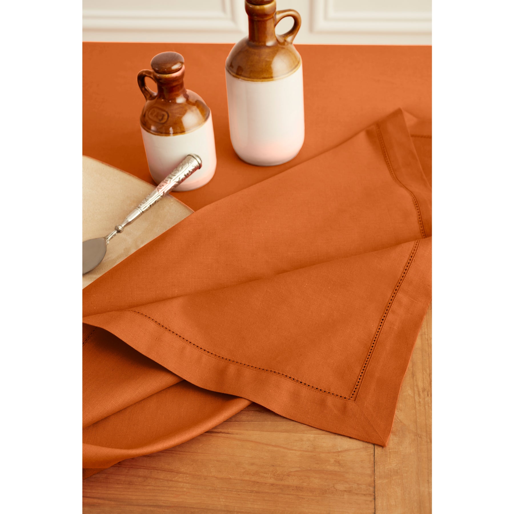 Cotton Linen Hemstitch Tablecloth