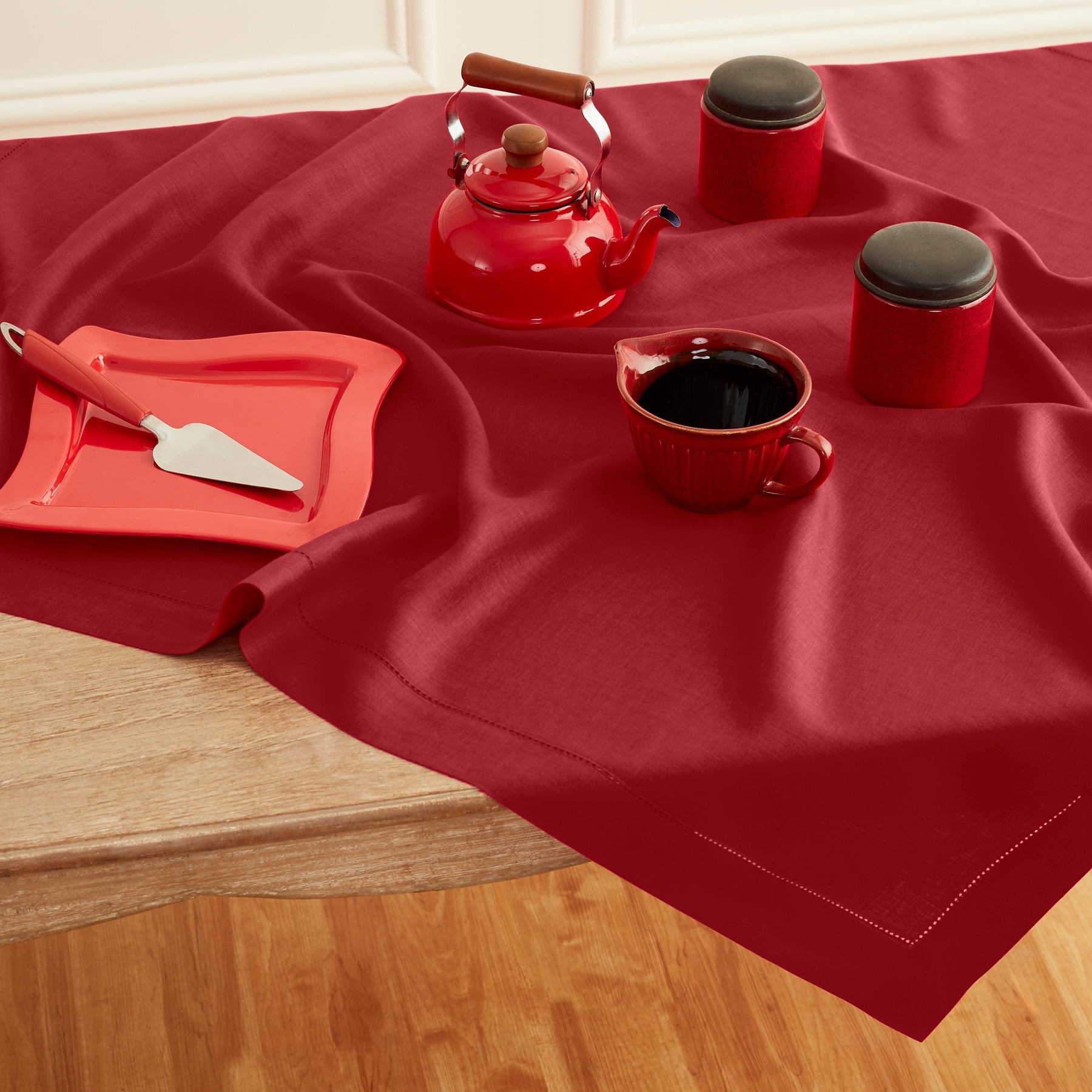 Classic Hemstitch Table Throw