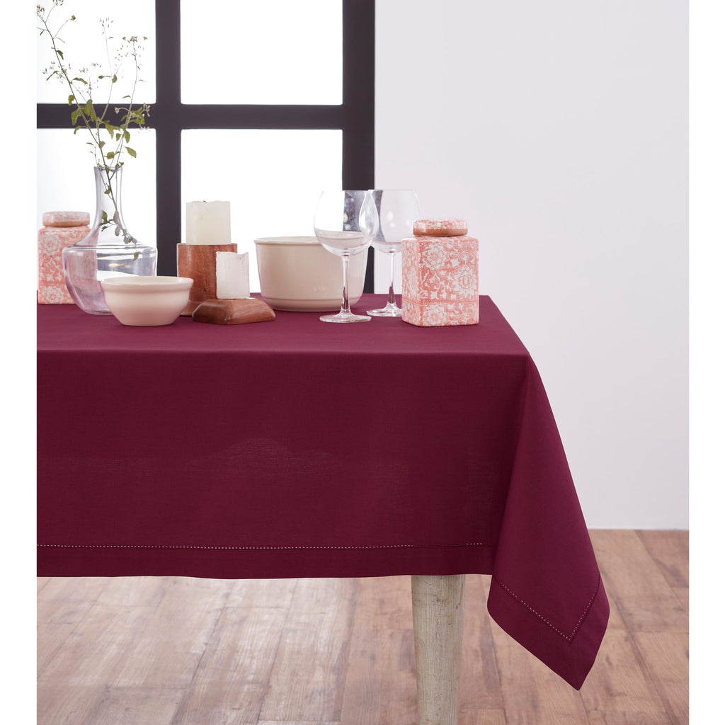 Cotton Linen Hemstitch Tablecloth