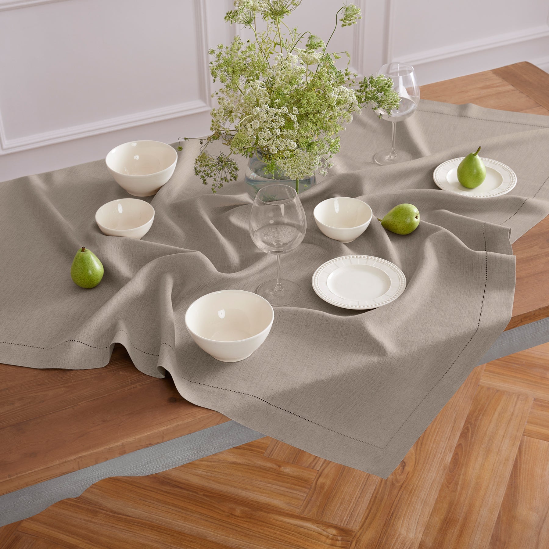 Classic Hemstitch Table Throw