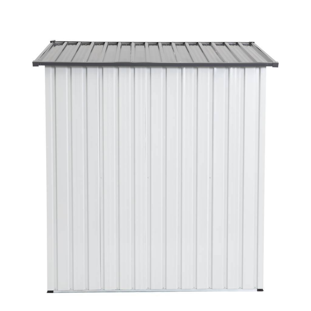 XWT016 Garden Metal Storage Lifter Shed Gray White 5x3x6ft outdoor storing tools Rainproof Hinge door version