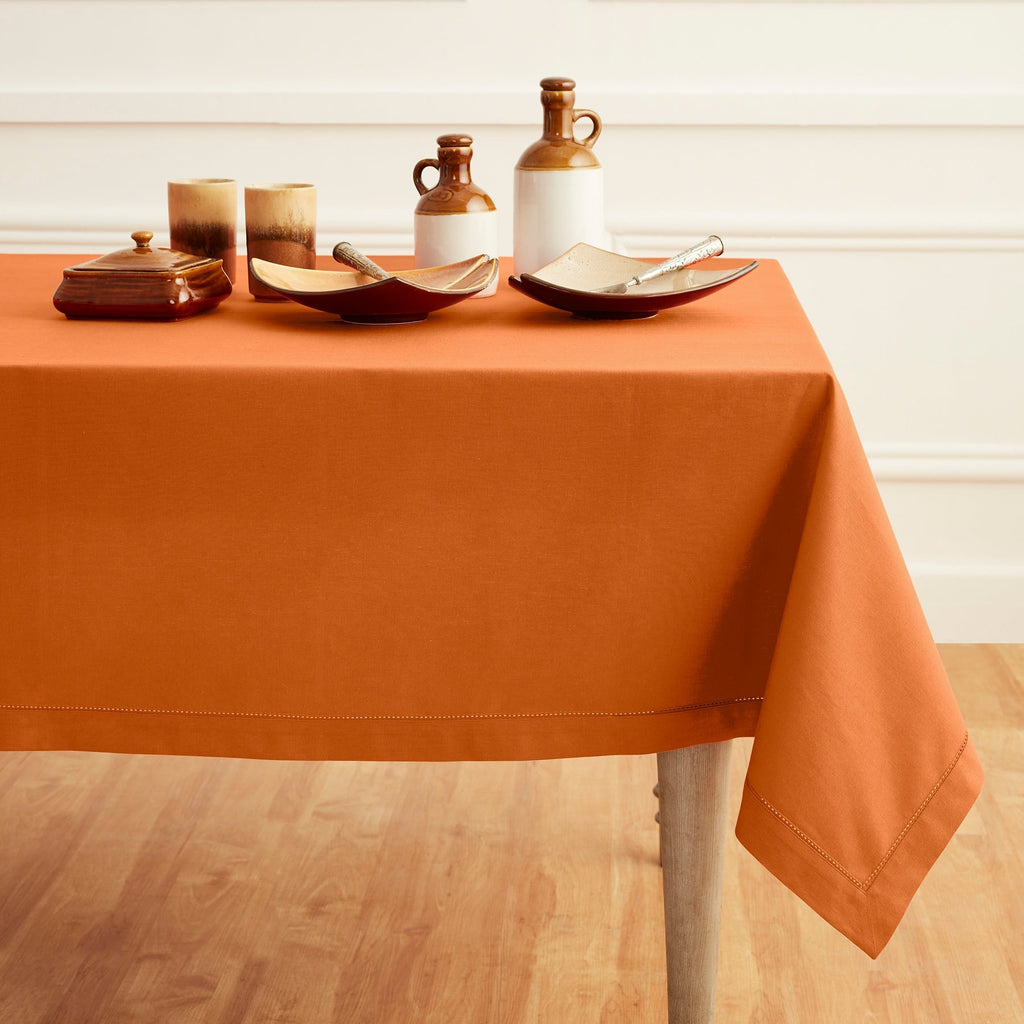 Cotton Linen Hemstitch Tablecloth
