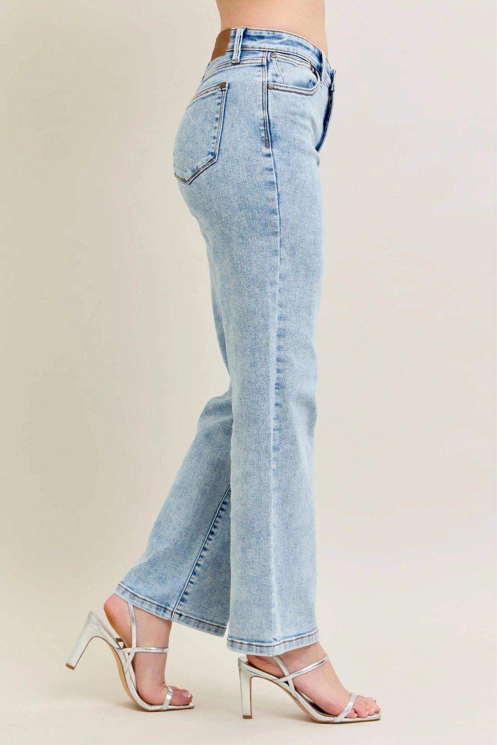 High Waist Stone Wash Straight Leg Judy Blue Jeans – Full & Plus Size