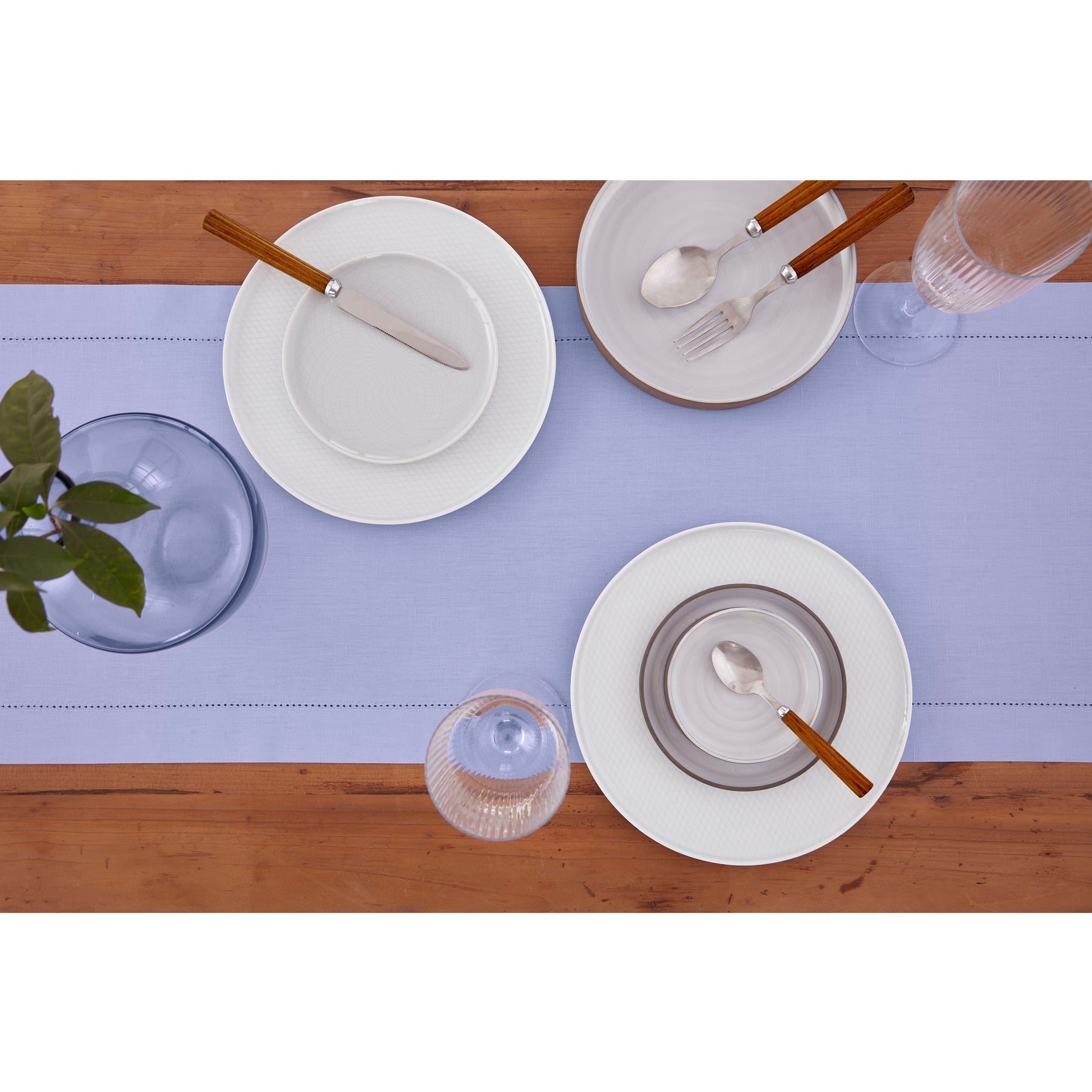 Cotton Linen Hemstitch Table Runner