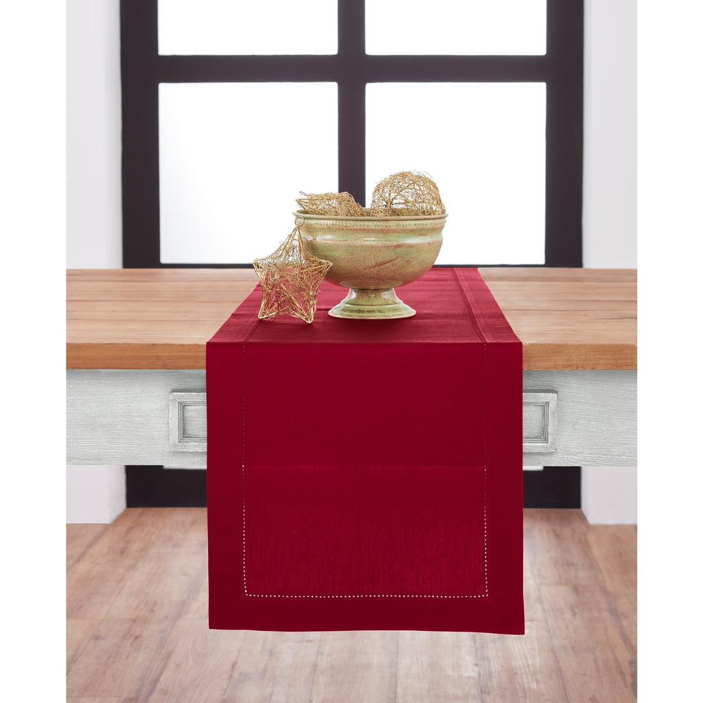 Cotton Linen Hemstitch Table Runner