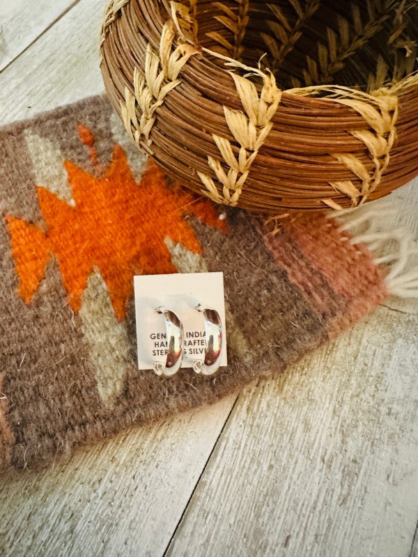 Navajo Sterling Silver Hoop Earrings