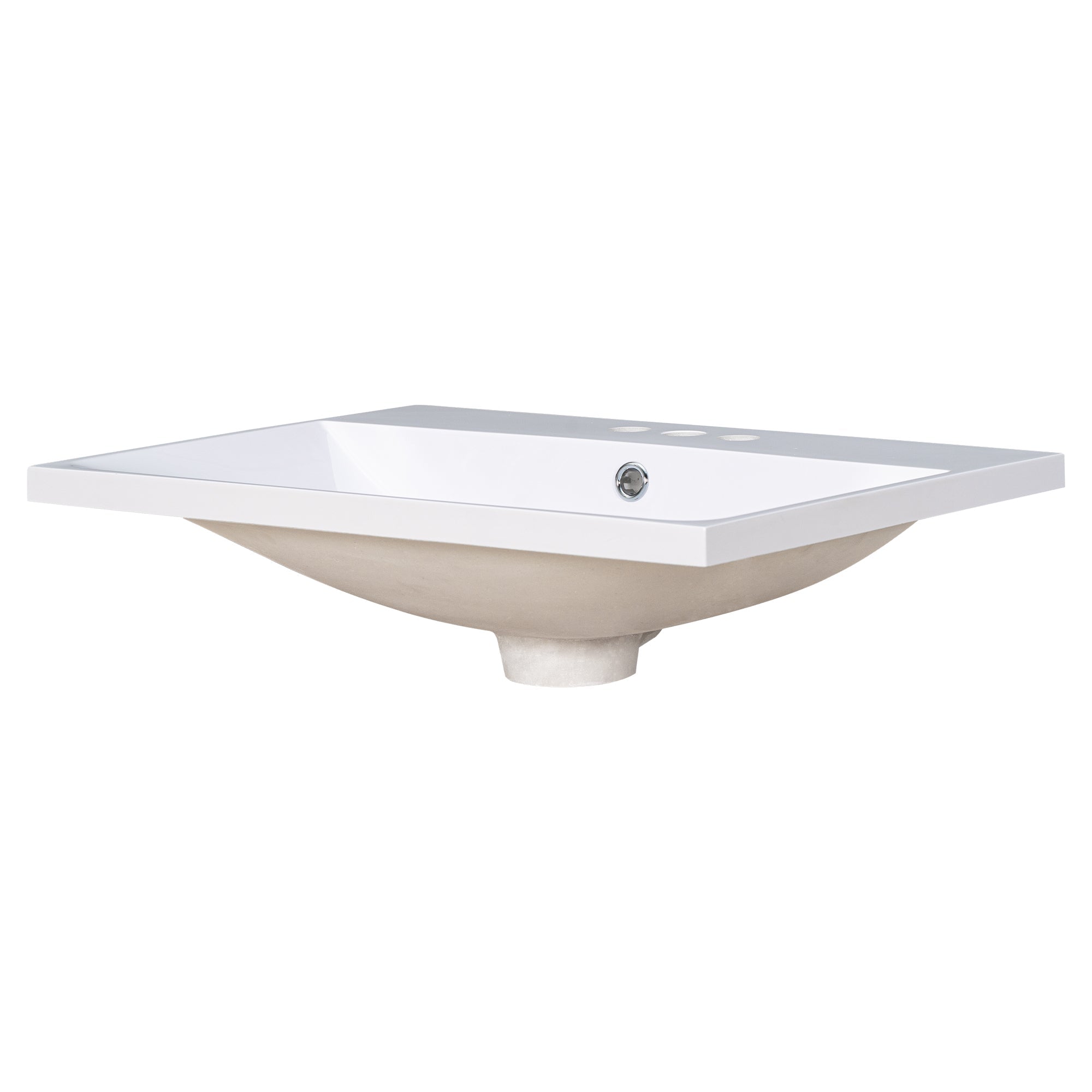 24" Bathroom Vanity Top Only White Basin 3-Faucet Holes  4" Faucet Available Ceramic