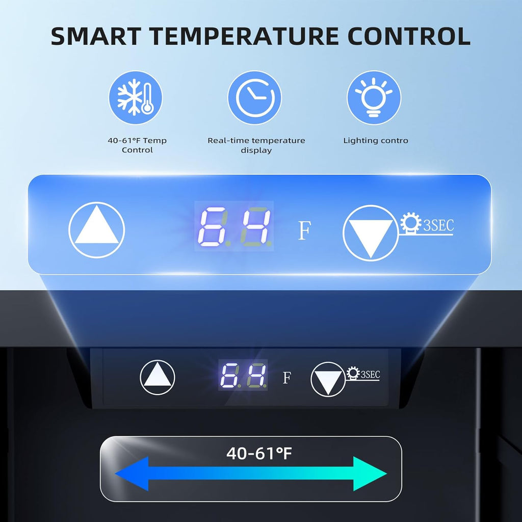 0.6Cu. Ft. Freestanding Wine Cellar Mini Fridge, 4-Bottle Red Wine with 6-Can Beverage Refrigerator, Quiet Compressor, LED Light and Display