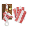 Red and White Cabana Stripe / 20 x 20 Inch