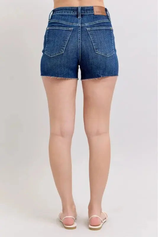 Judy Blue Jeans - Full Size High Waist Criss-Cross Waistband Denim Shorts