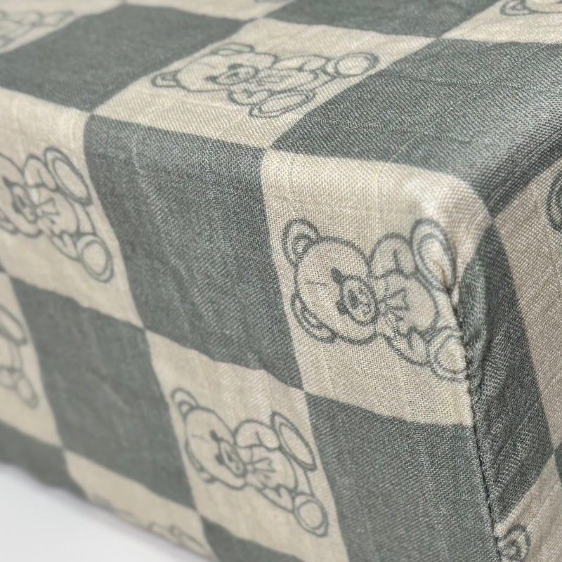 Organic Bamboo Blend Crib Sheet in Checkered Bears
