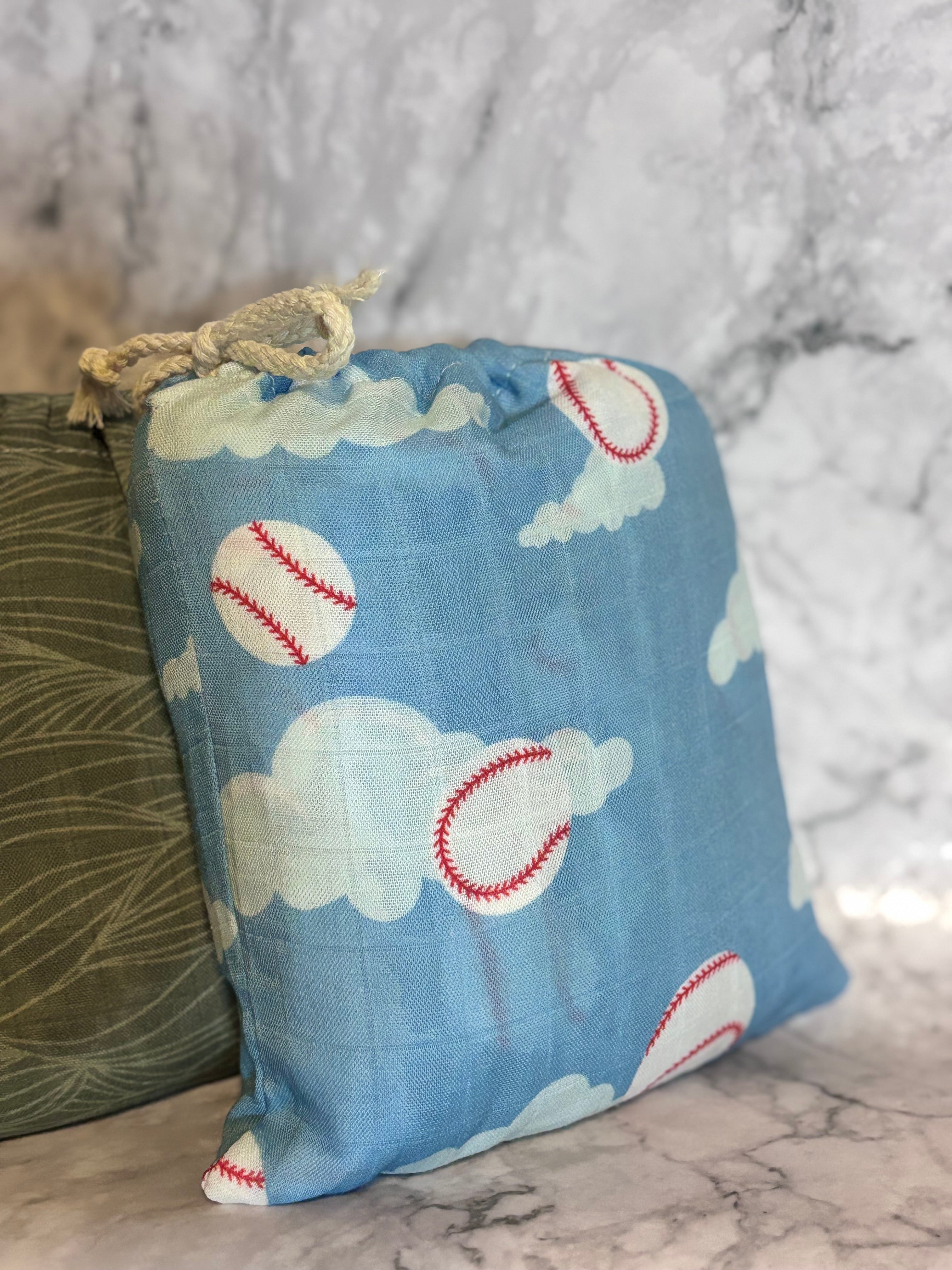 Organic Bamboo Blend Crib Sheet in Baseballs in the Sky