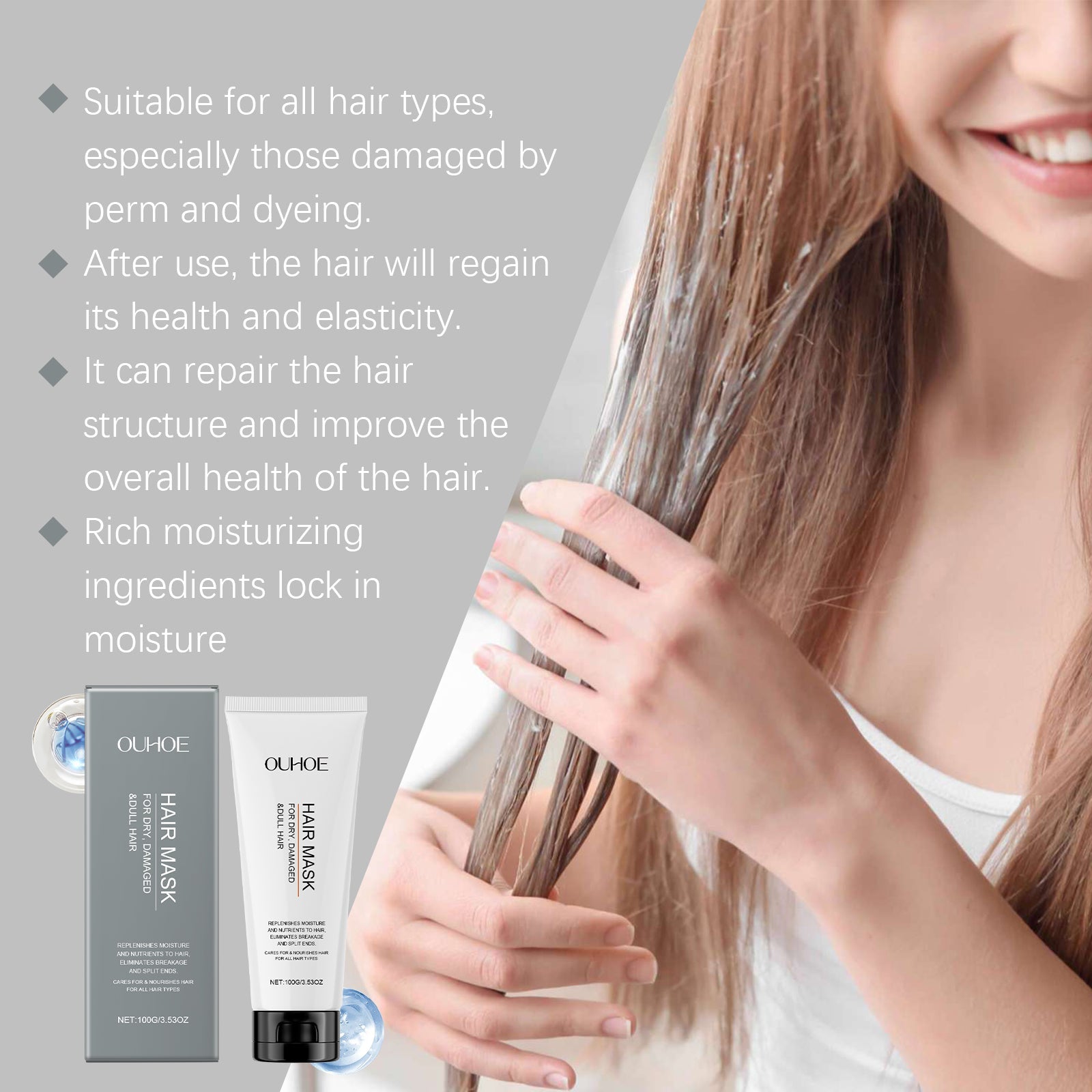 Repair Hair Mask Repair Hair Moisturizing Hair Clean Scalp Natural Fluffy Soft Gloss Hair Mask