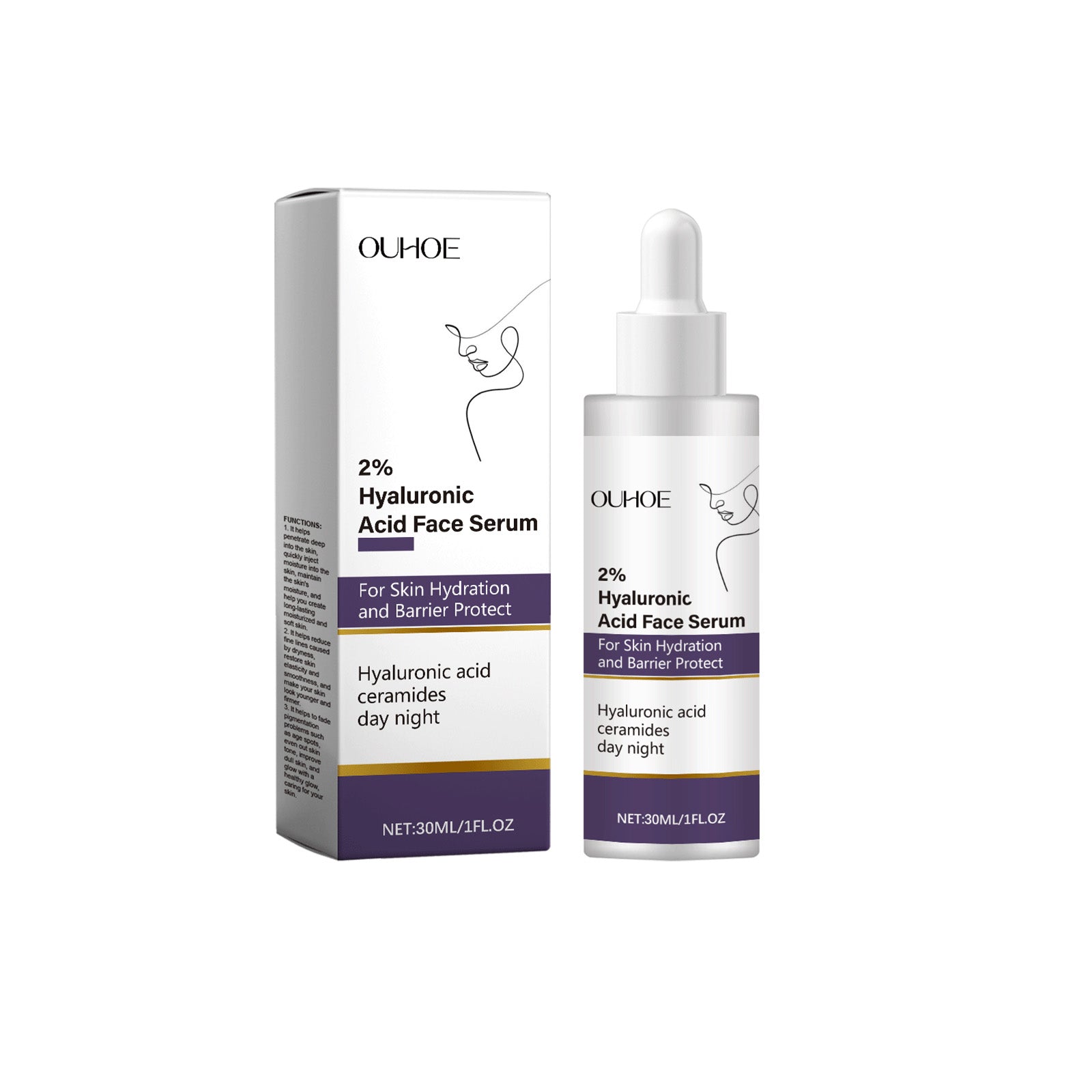 Facial Hydrating Essence With Hyaluronic Acid, Moisturizes And Nourishes The Skin Deeply