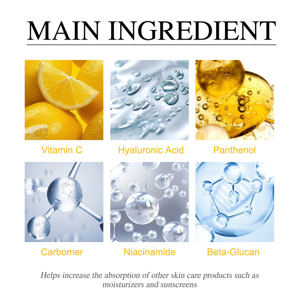 Vitamin C Face Serum, Anti-Aging Fade Facial Spots Wrinkles Brightening Skin