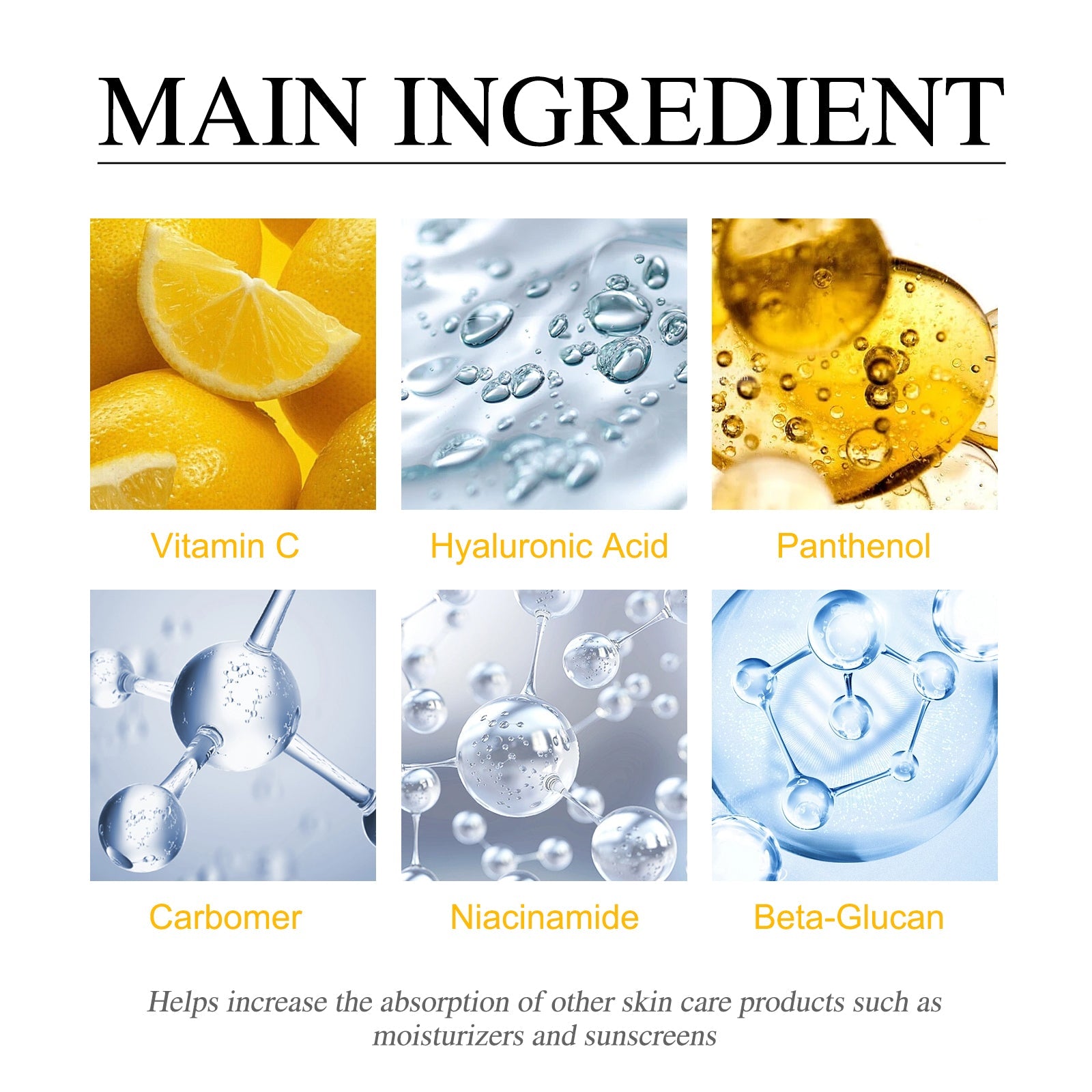 Vitamin C Face Serum, Anti-Aging Fade Facial Spots Wrinkles Brightening Skin
