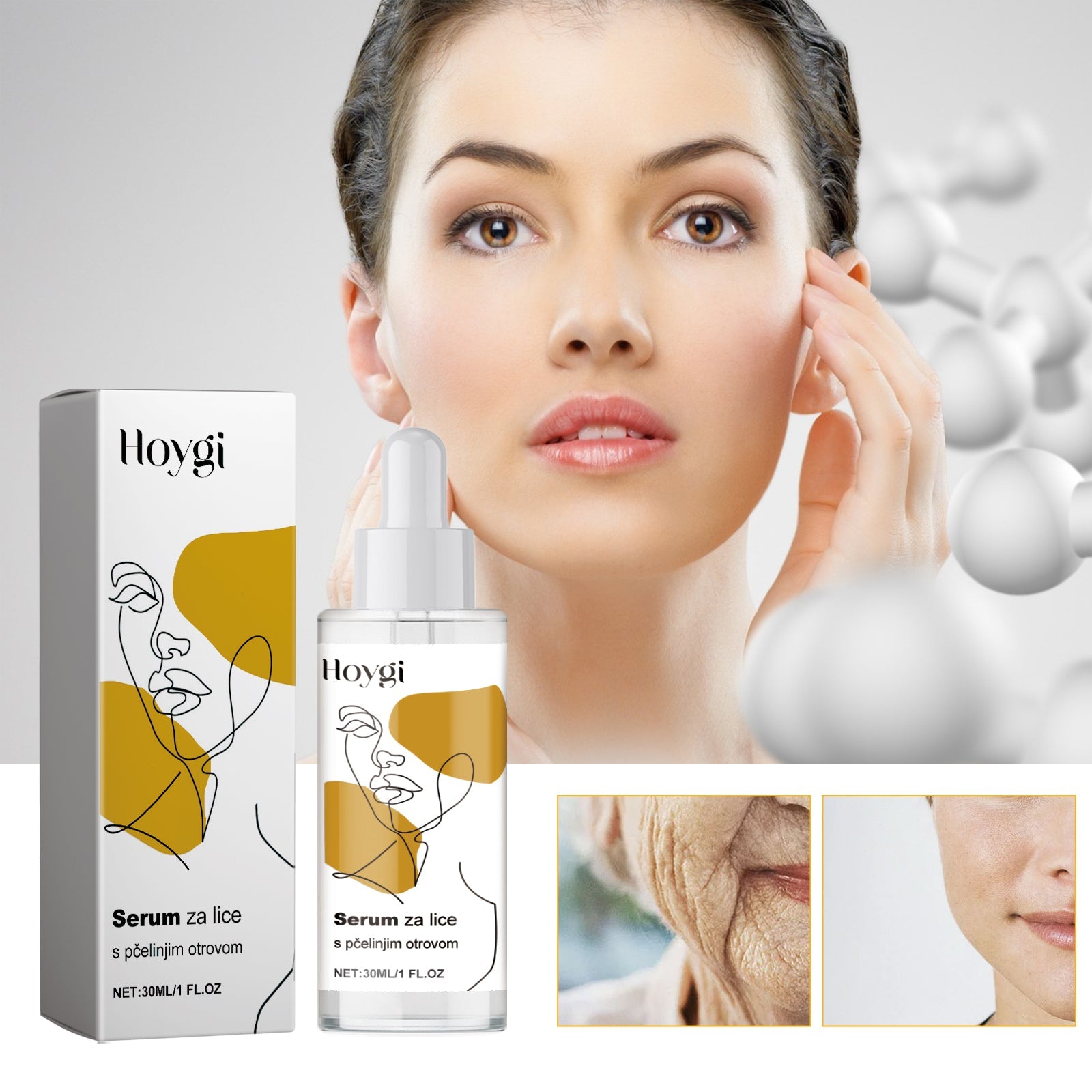 Serum Za Lice S Pčelinjim Otrovom, Fade Fine Lines Crow's Feet Skin Tender Long-Lasting Moisturizing Anti-Wrinkle Essence